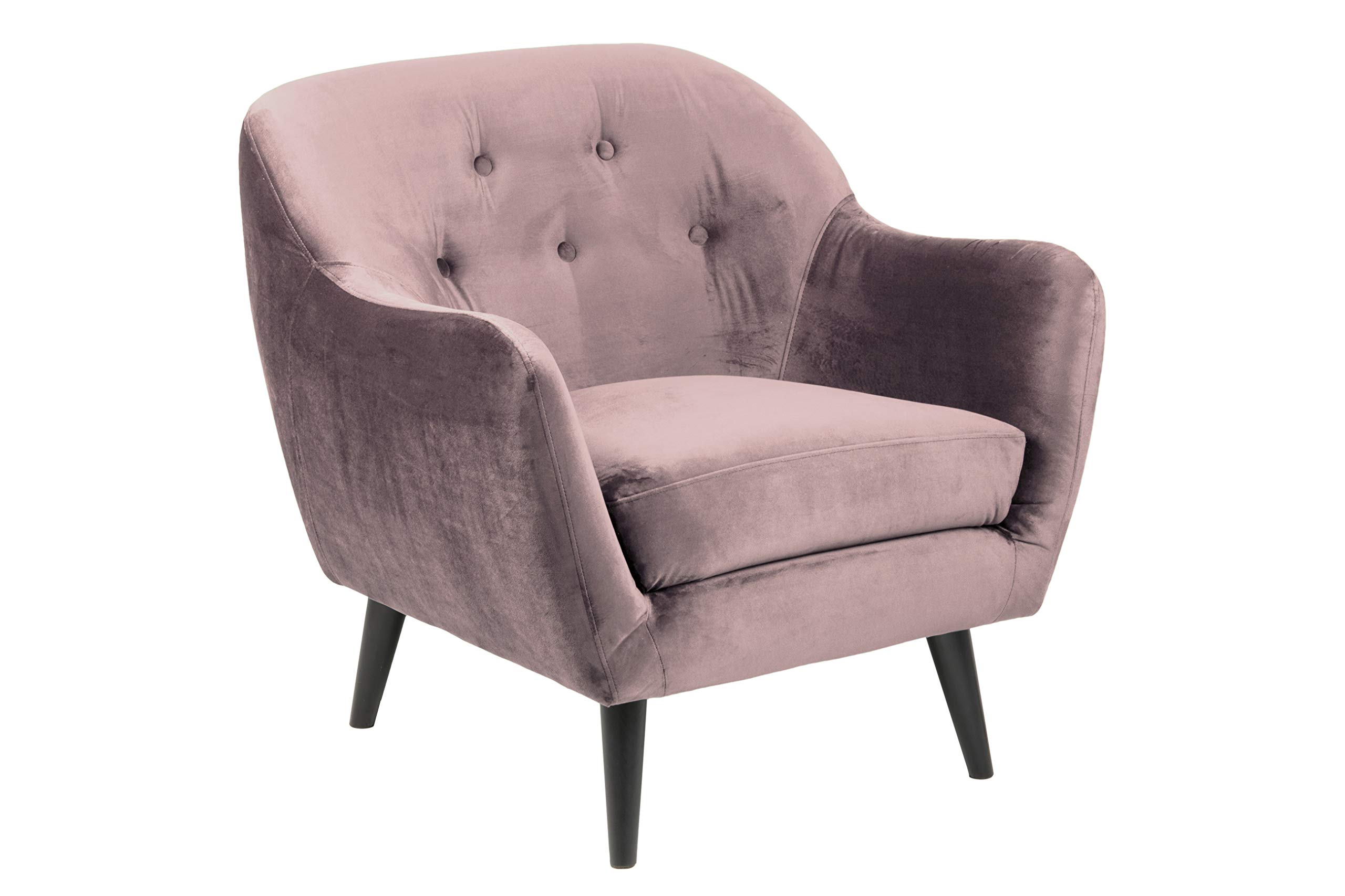 Amazon Brand - Movian Lina - Poltrona, 82 x 84 x 82 cm (Lu x La x A), rosa polvere, gambe nere in legno