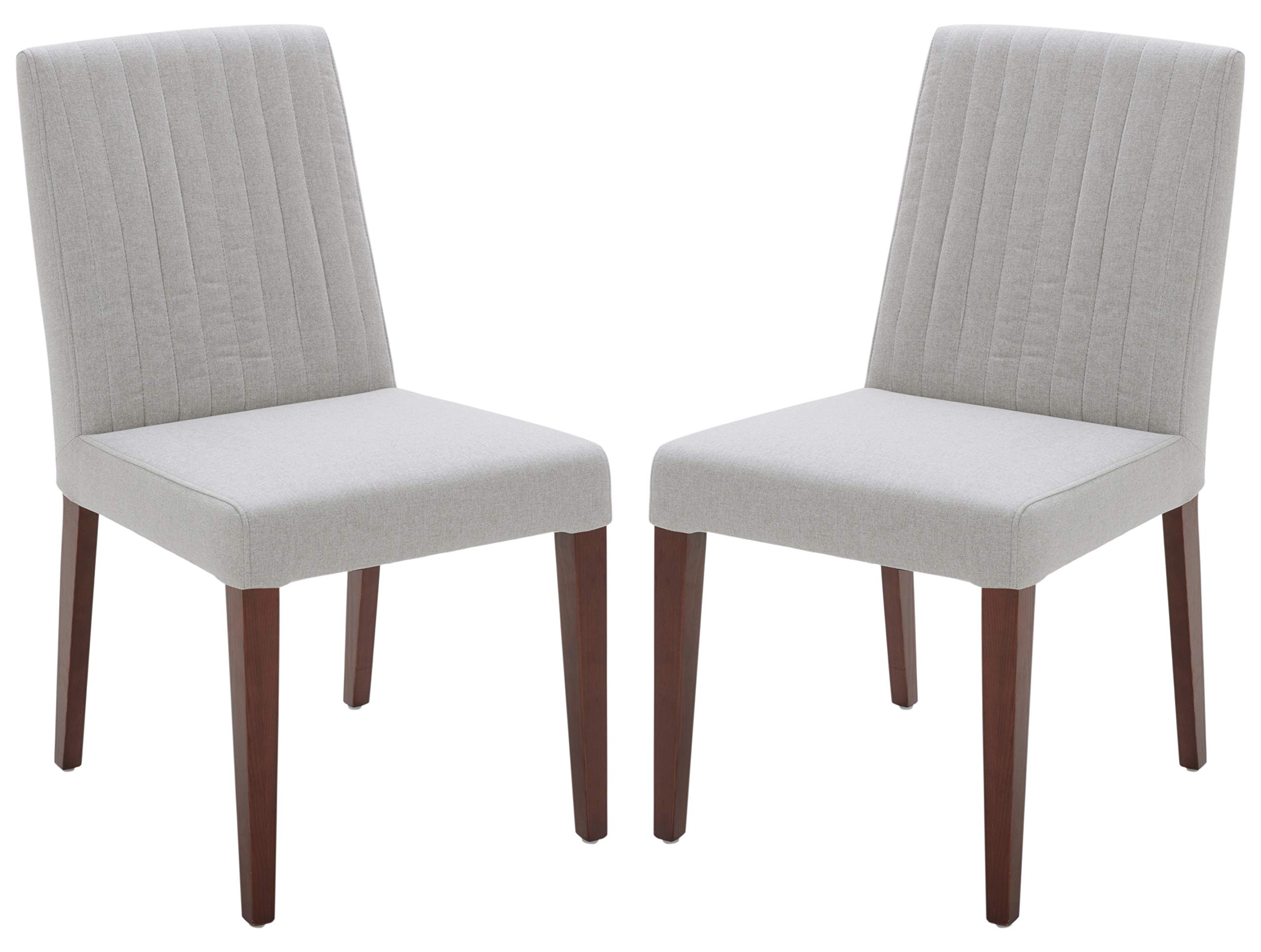 Amazon Brand – Rivet Contemporary Channel-Back Dining Chair, 35"H, Felt Gray, Set of 2