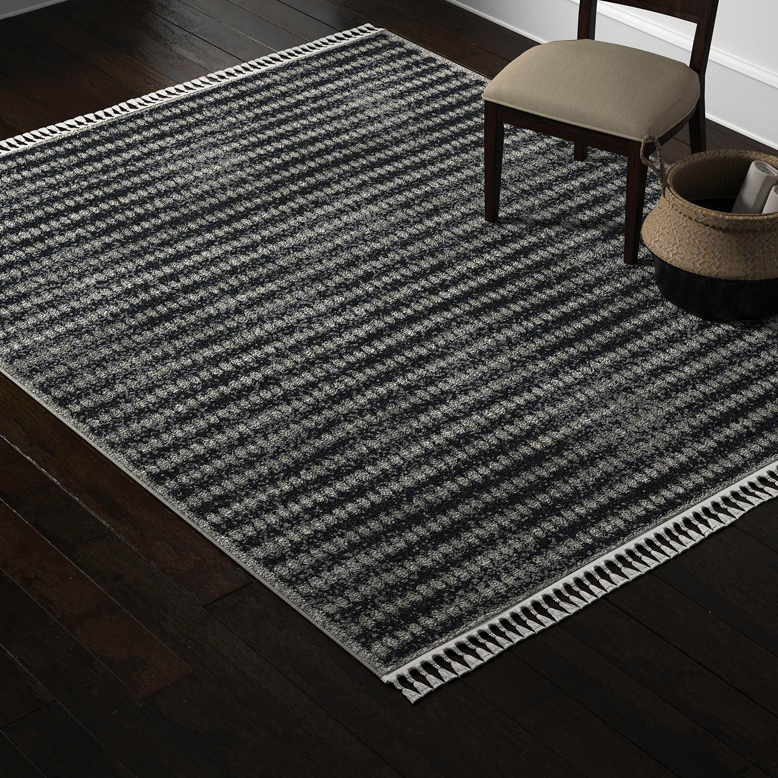 Stone & Beam Sophia Contemporary Area Rug, 7' 6" x 9' 6", Grey