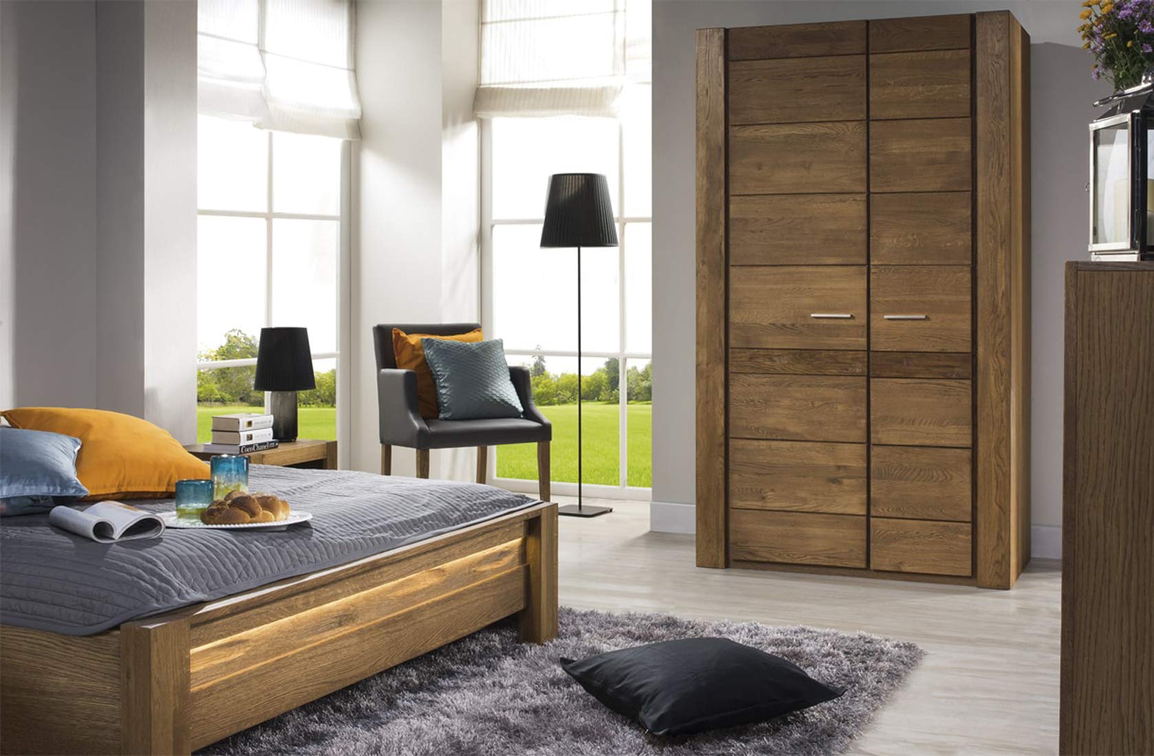 Marca Amazon - Alkove Olney - Armario de 2 puertas de madera maciza, 110 x 200 x 60 cm (roble rústico)