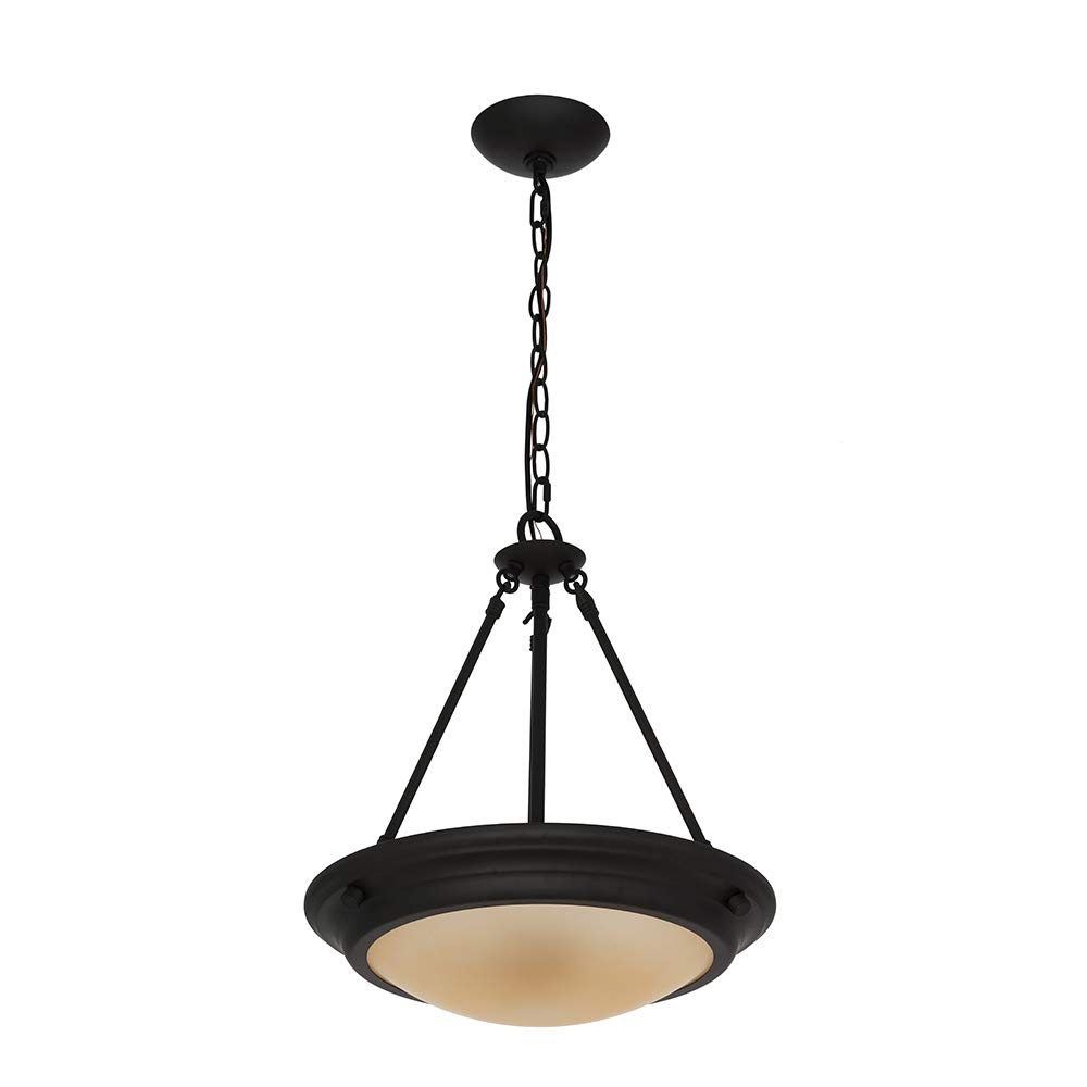 Amazon Brand – Ravenna Home Classic Integrated LED Pendant Light, Bulbs Included, Adjustable 18-72"H, Dark Bronze