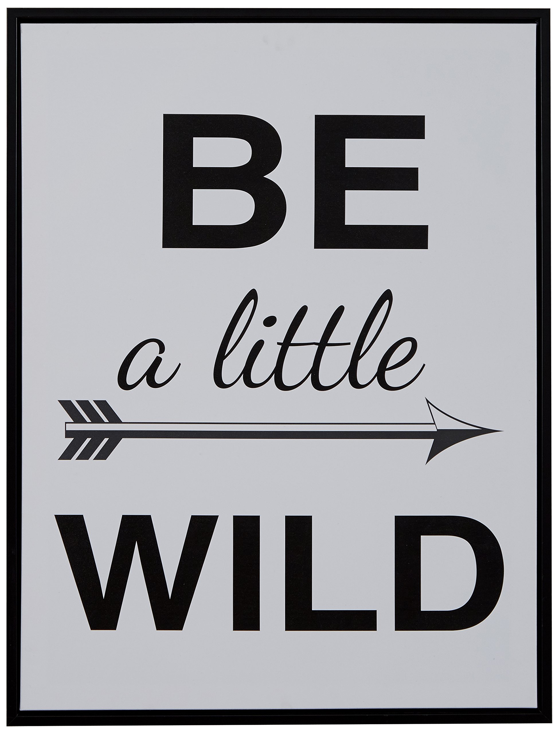 Amazon Brand – Rivet Be a Little Wild Black and White Word Wall Art in Black Frame, 17.75" x 21.75"