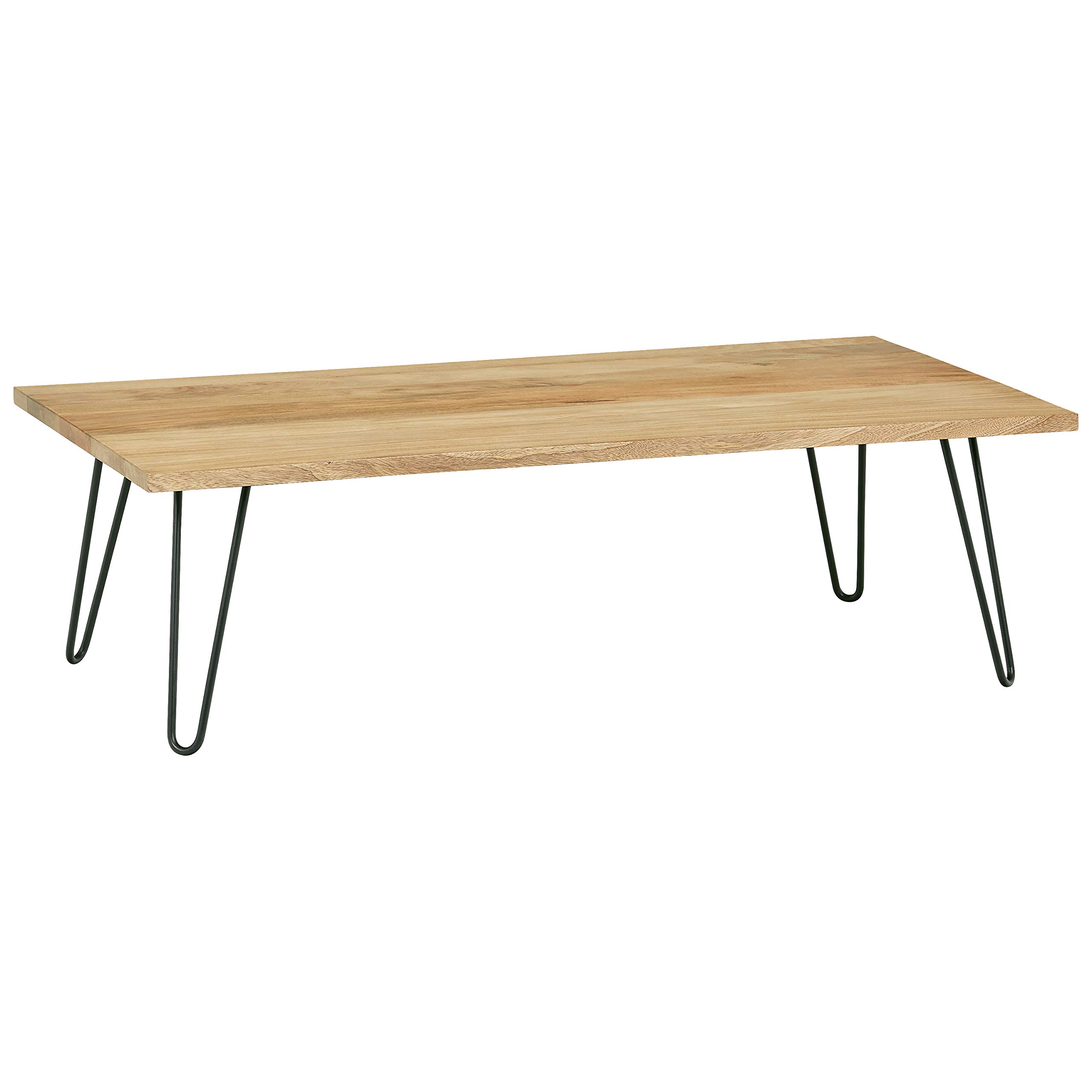 Amazon Brand – Rivet Industrial Solid Wood Coffee Table with Hairpin Metal Legs, 53.15"W