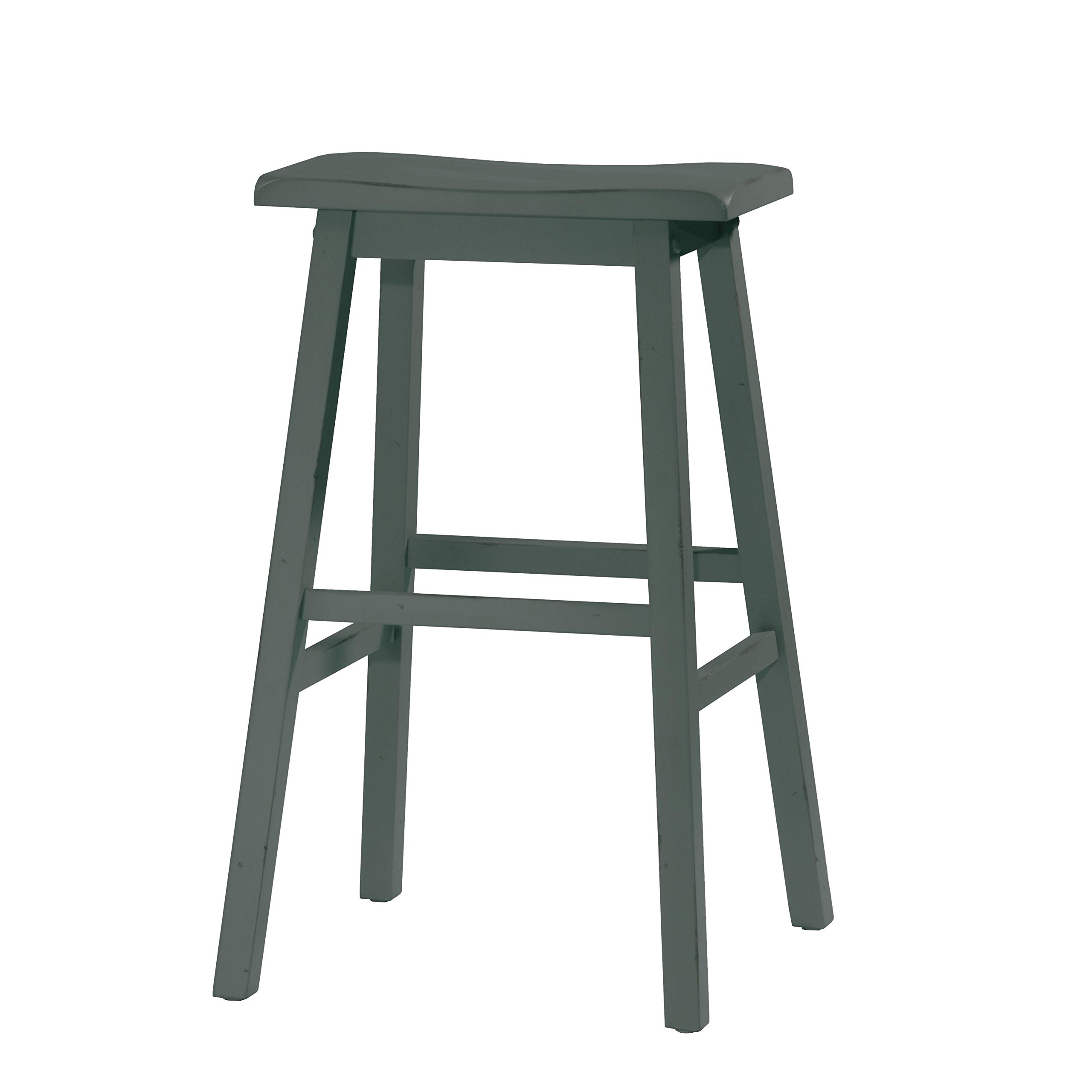 Amazon Brand – Stone & Beam Cottage Wood Bar Stool, 24"H, Green