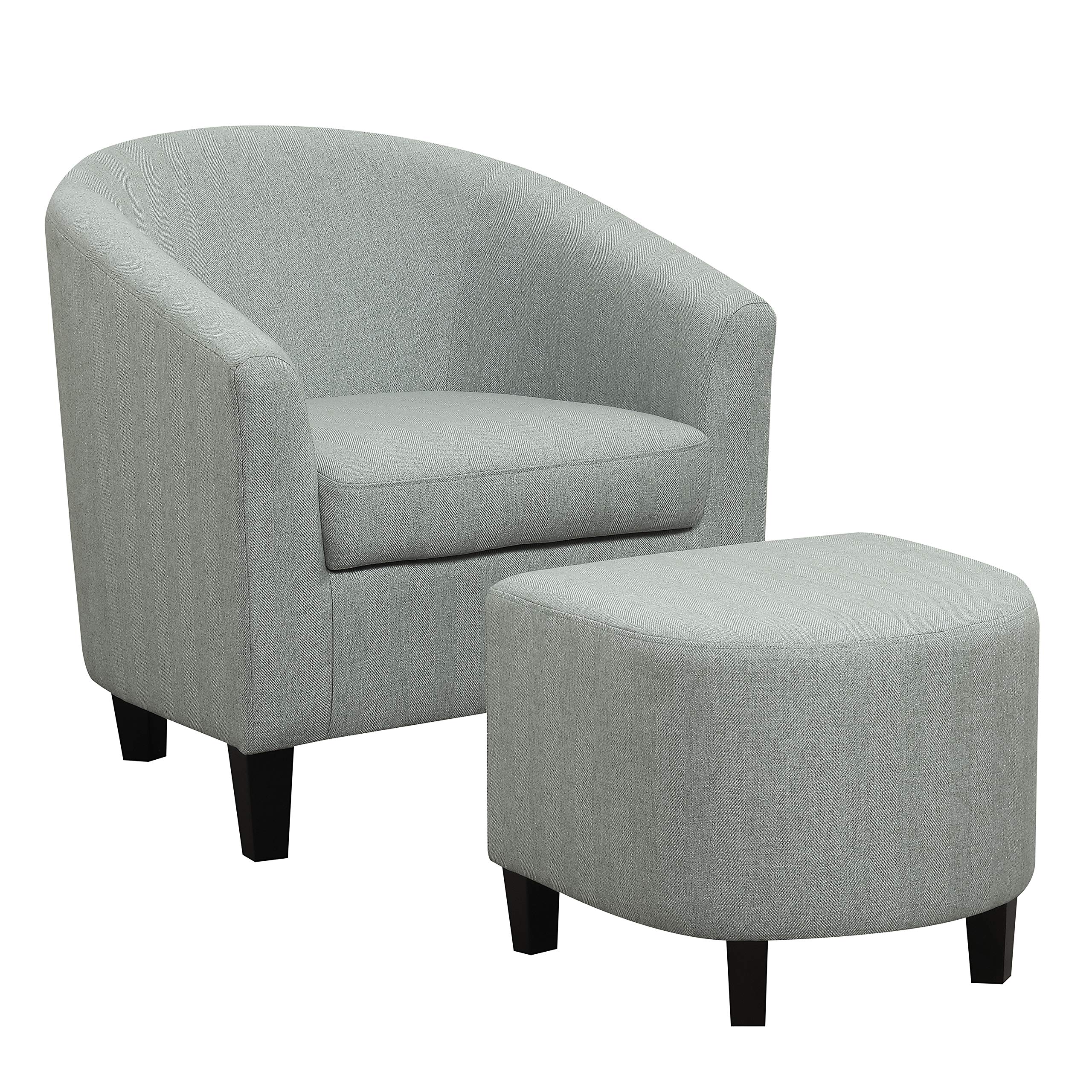 Amazon Brand – Ravenna Home Connor Curved Back Club Accent Chair with Ottoman, 27.95"W, Mint Green
