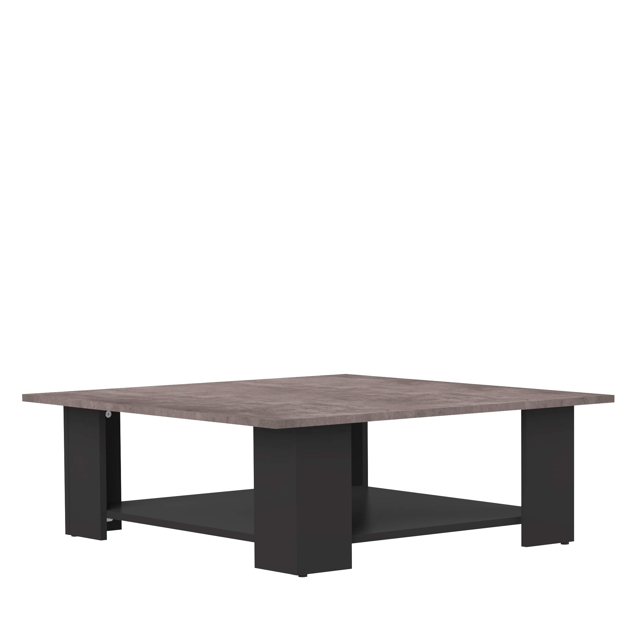 Marchio Amazon - Movian Taro - Tavolino da caffè, 89 x 89 x 30.5 cm (L x P x A), colore nero e pietra