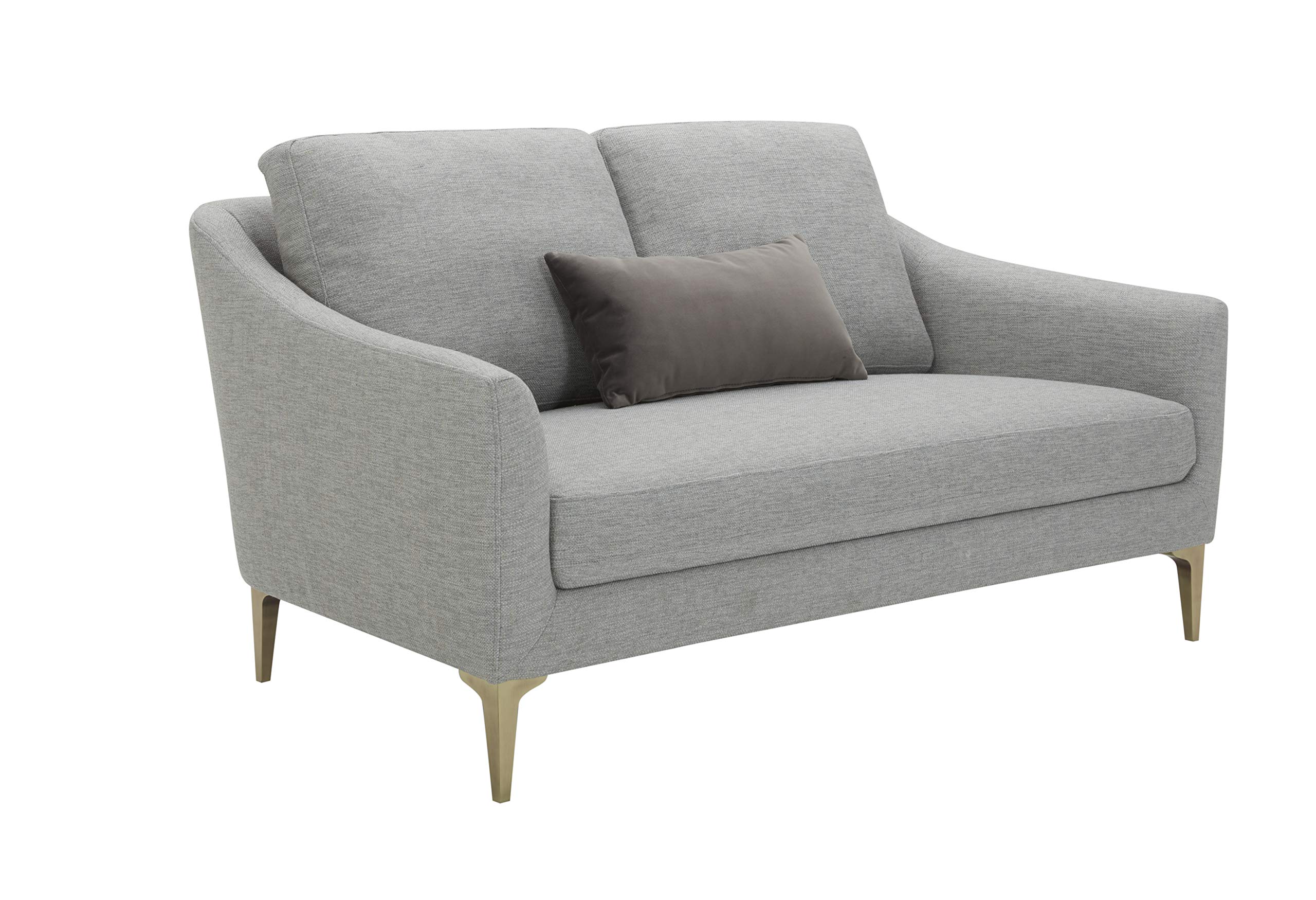 Amazon Brand – Rivet Alonzo Contemporary Upholstered Loveseat Sofa, 64"W, Light Grey