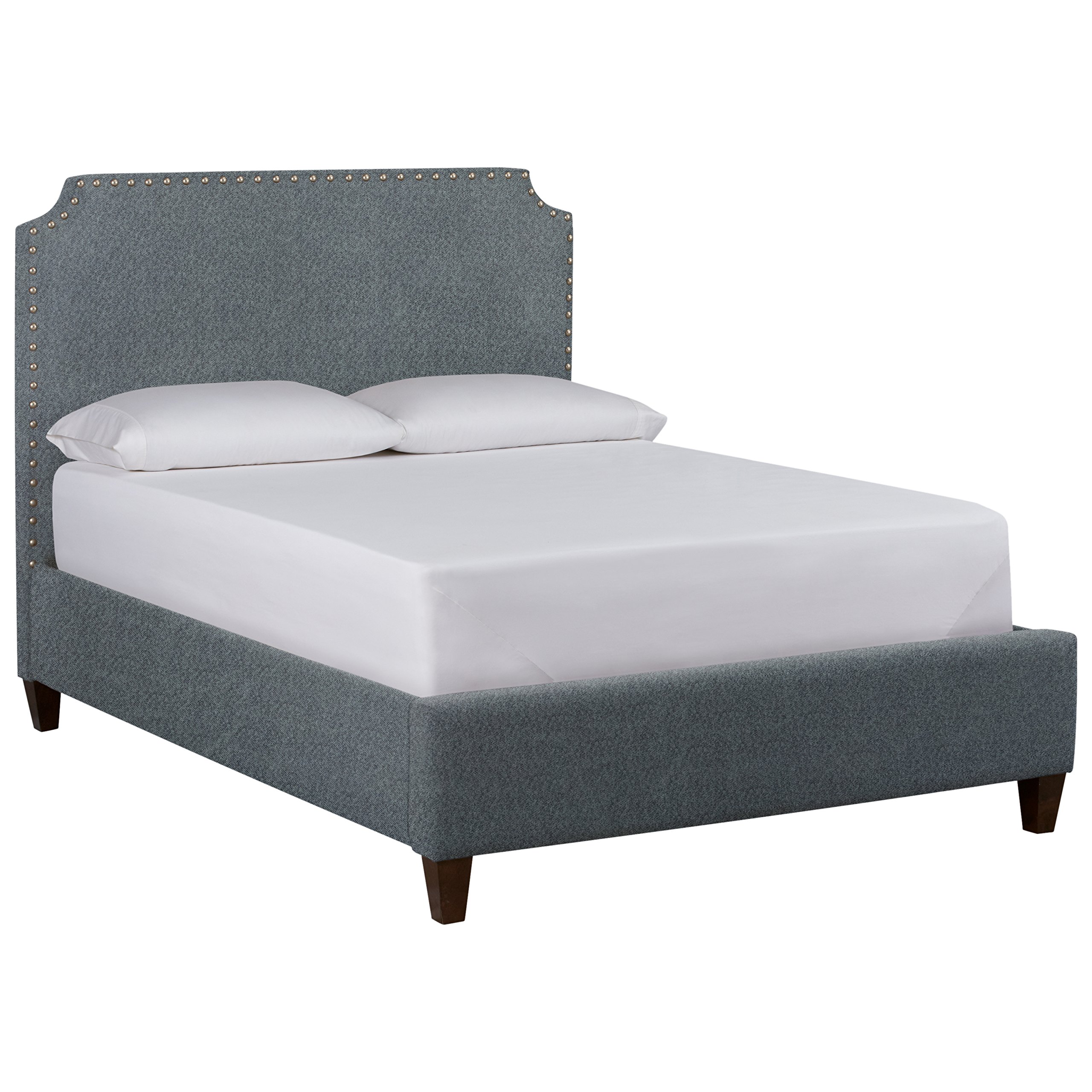 Amazon Brand – Stone & Beam Tisbury Nailhead Trim Queen Bed, 66"W, Lagoon