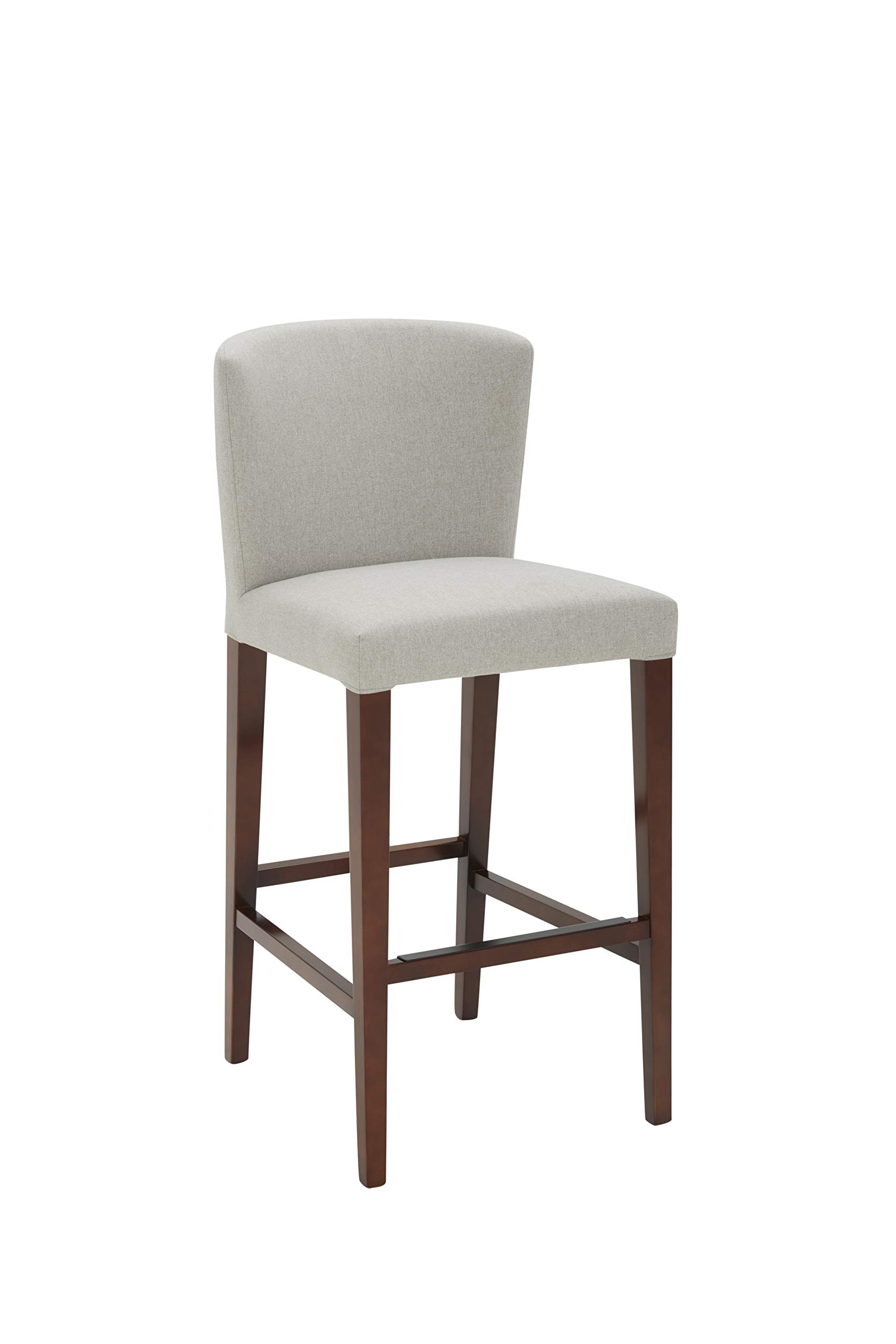 Amazon Brand – Rivet Eli Modern Curved-Back Barstool, 42.1"H, Silver