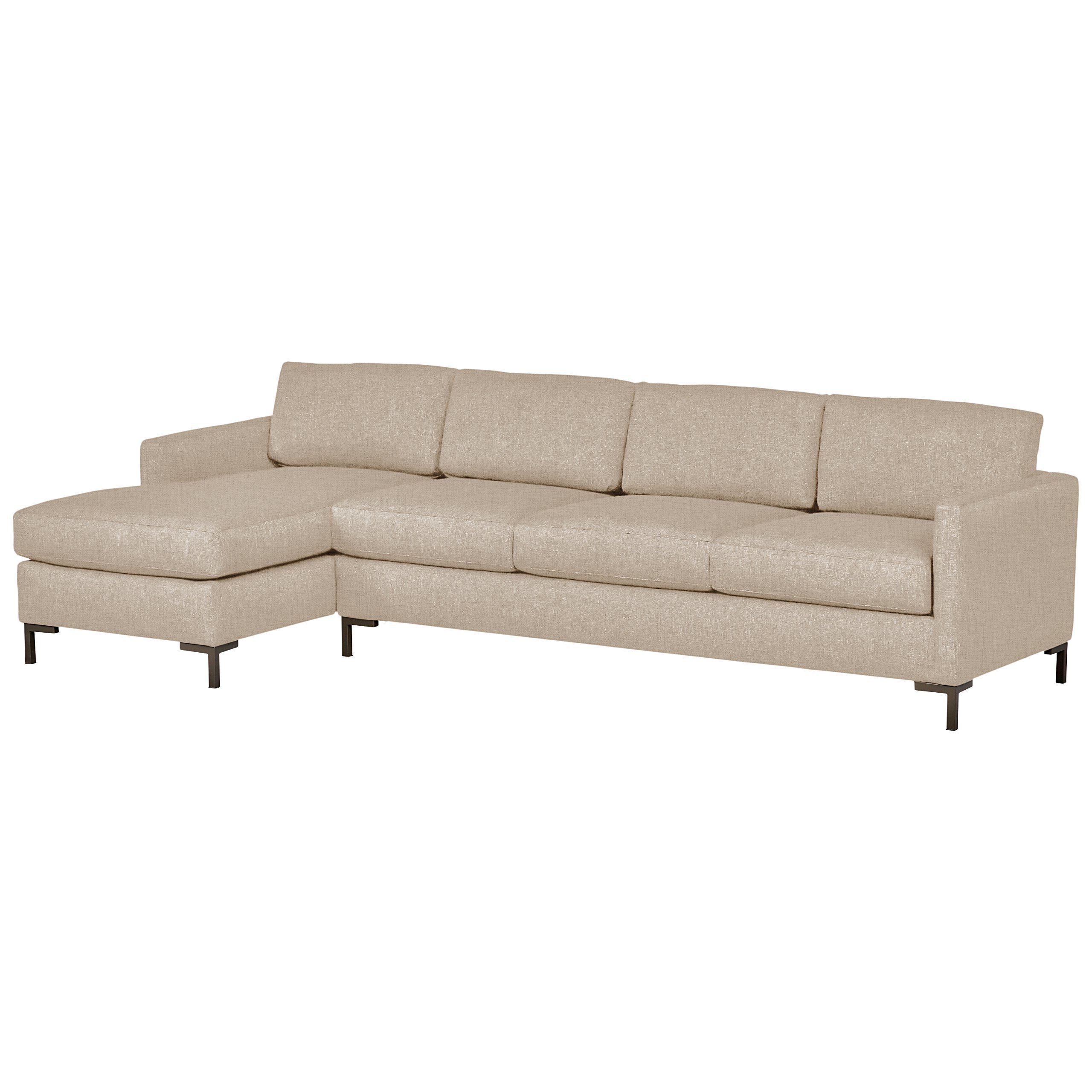 Amazon Brand – Rivet Edgewest Low Back Contemporary Modern L-Sectional Sofa, 116"W, Grey Linen