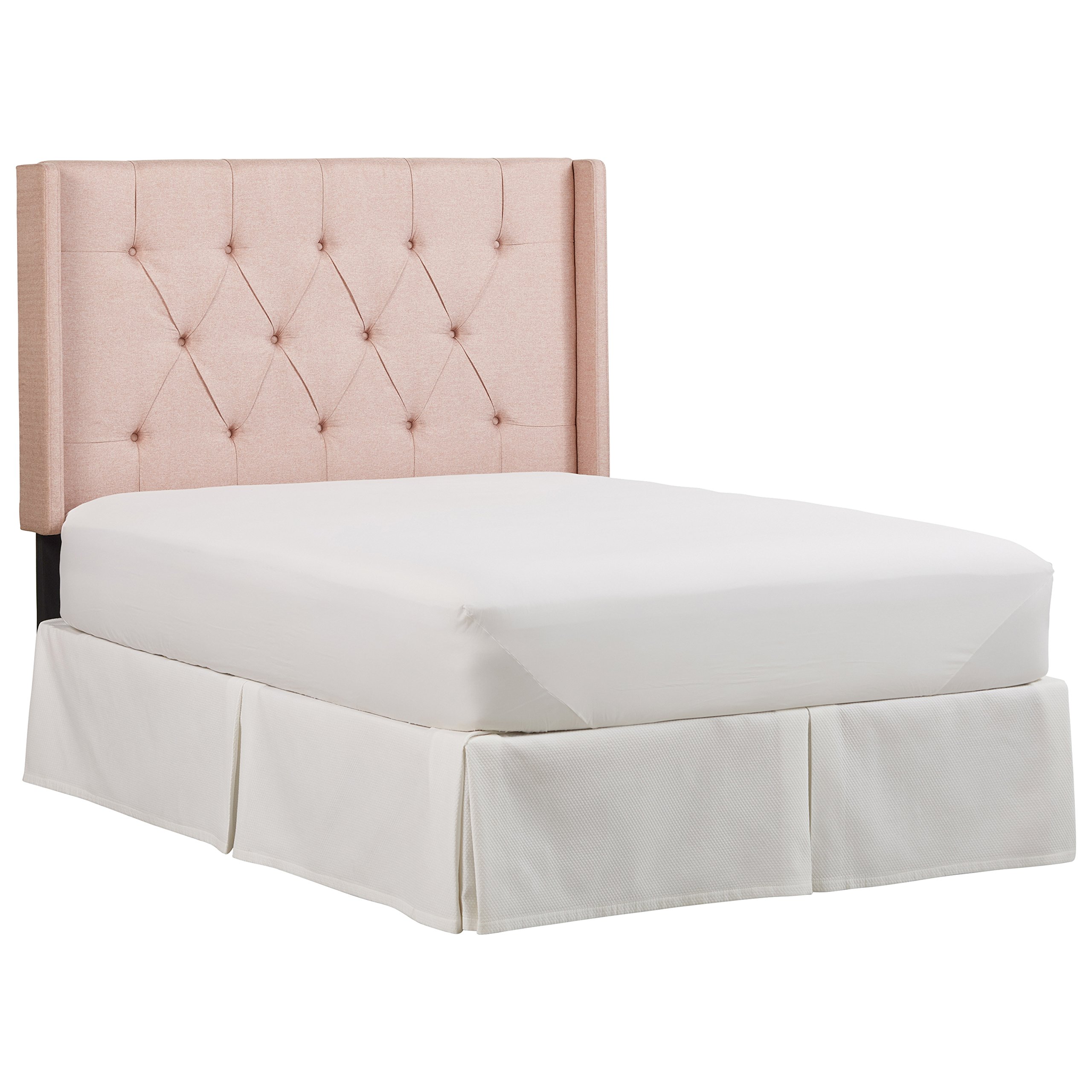 Amazon Brand – Rivet Elaine Tufted Line Upholstered Headboard Full / Queen, 60" H, Linen Rose
