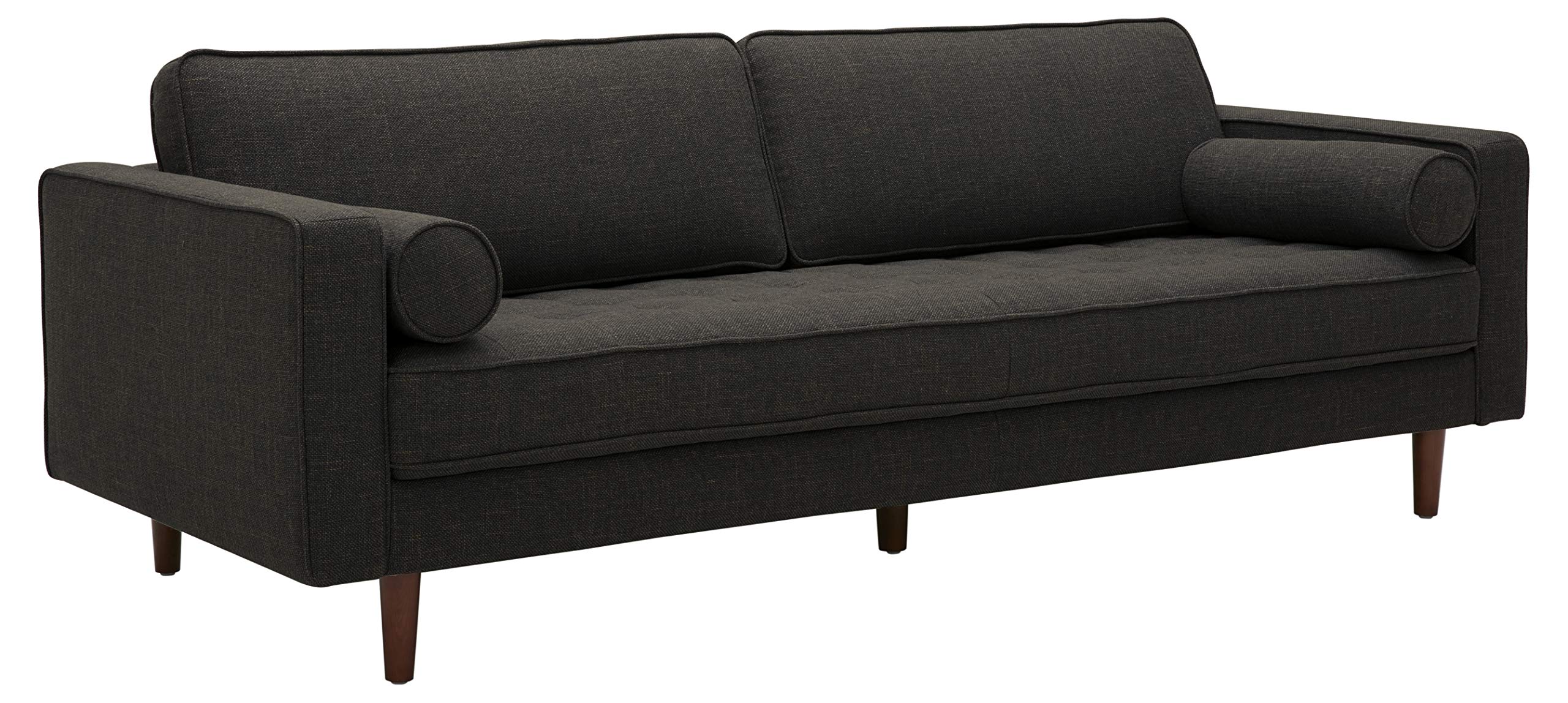 Amazon Brand – Rivet Aiden Mid-Century Sofa with Tapered Wood Legs, 87"W, Dark Grey