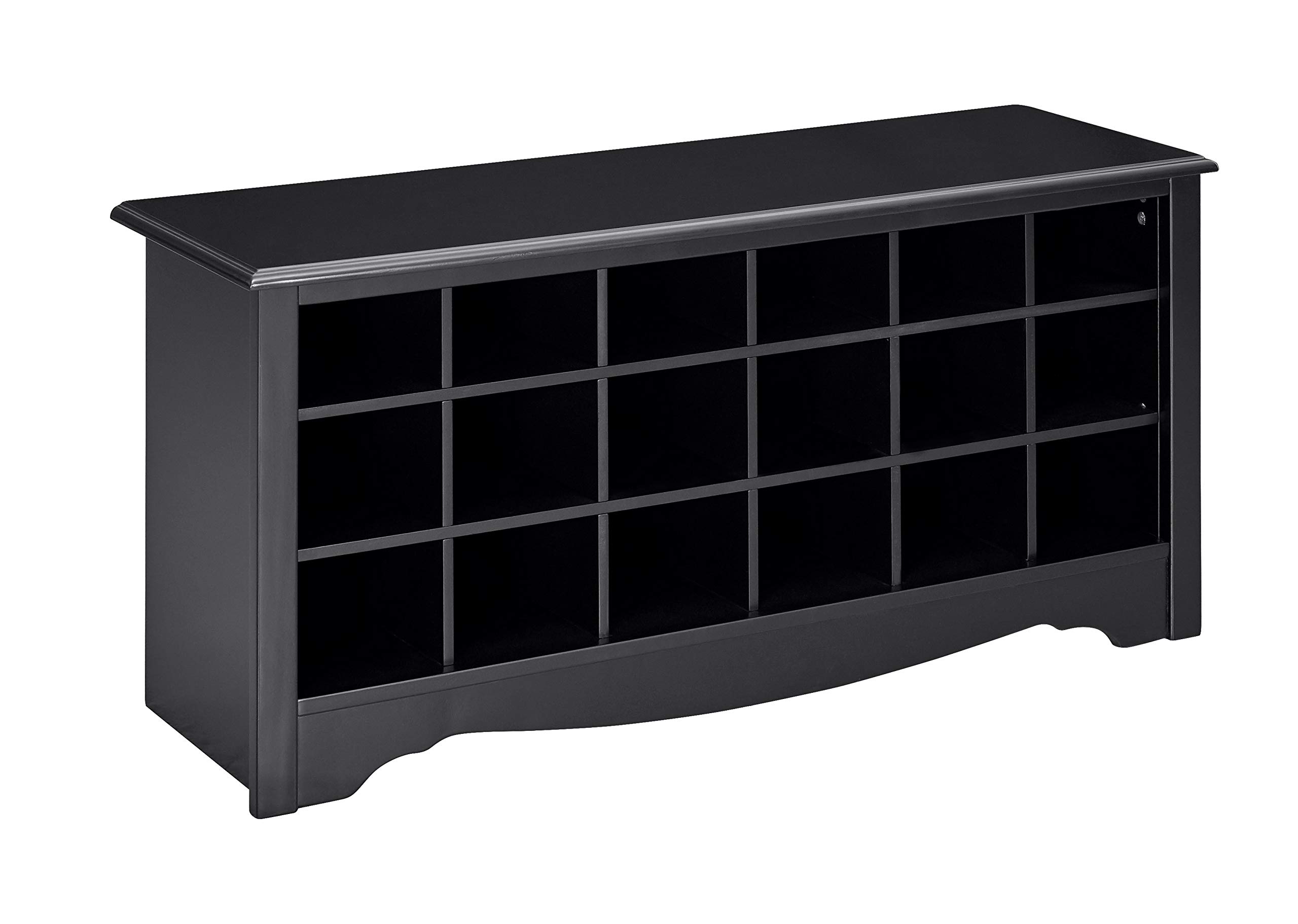 Amazon Brand – Ravenna Home Sobaski Wood Shoe Storage Rack Organizer, 48"W, Black