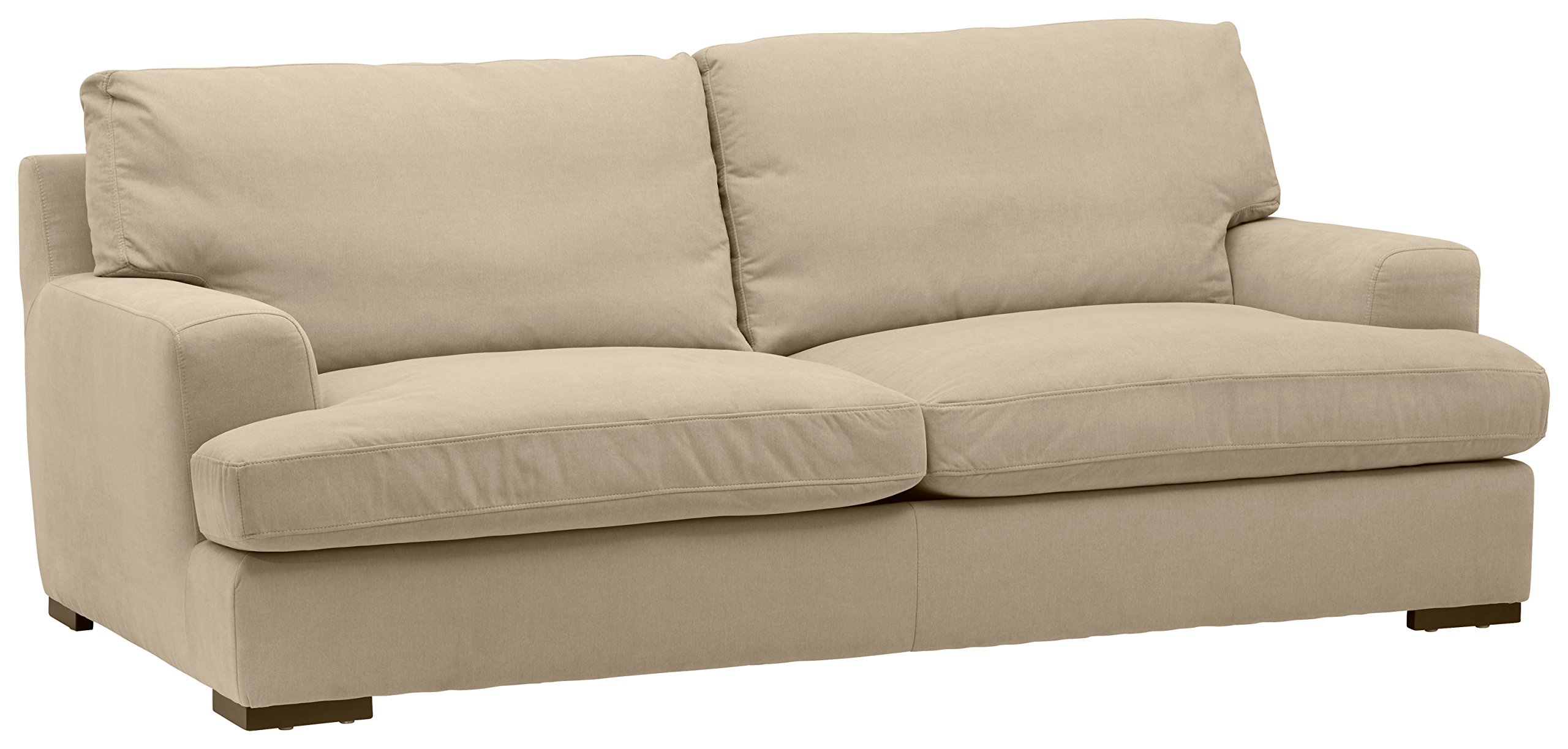 Amazon Brand – Stone & Beam Lauren Down-Filled Oversized Sofa Couch with Hardwood Frame, 89"W, Fawn
