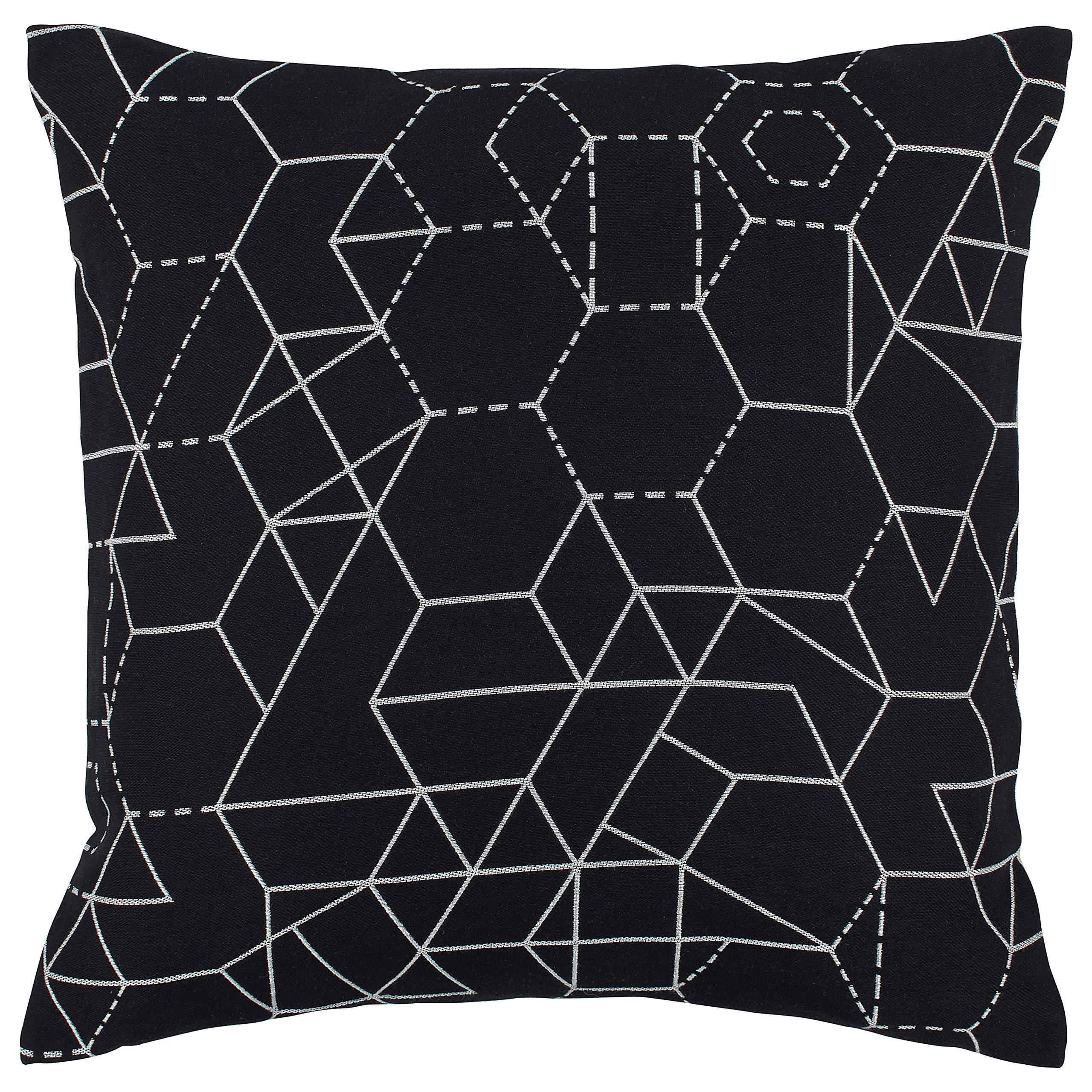 Amazon Brand – Rivet Modern Geometric Decorative Print Throw Pillow, 20" x 20", Black