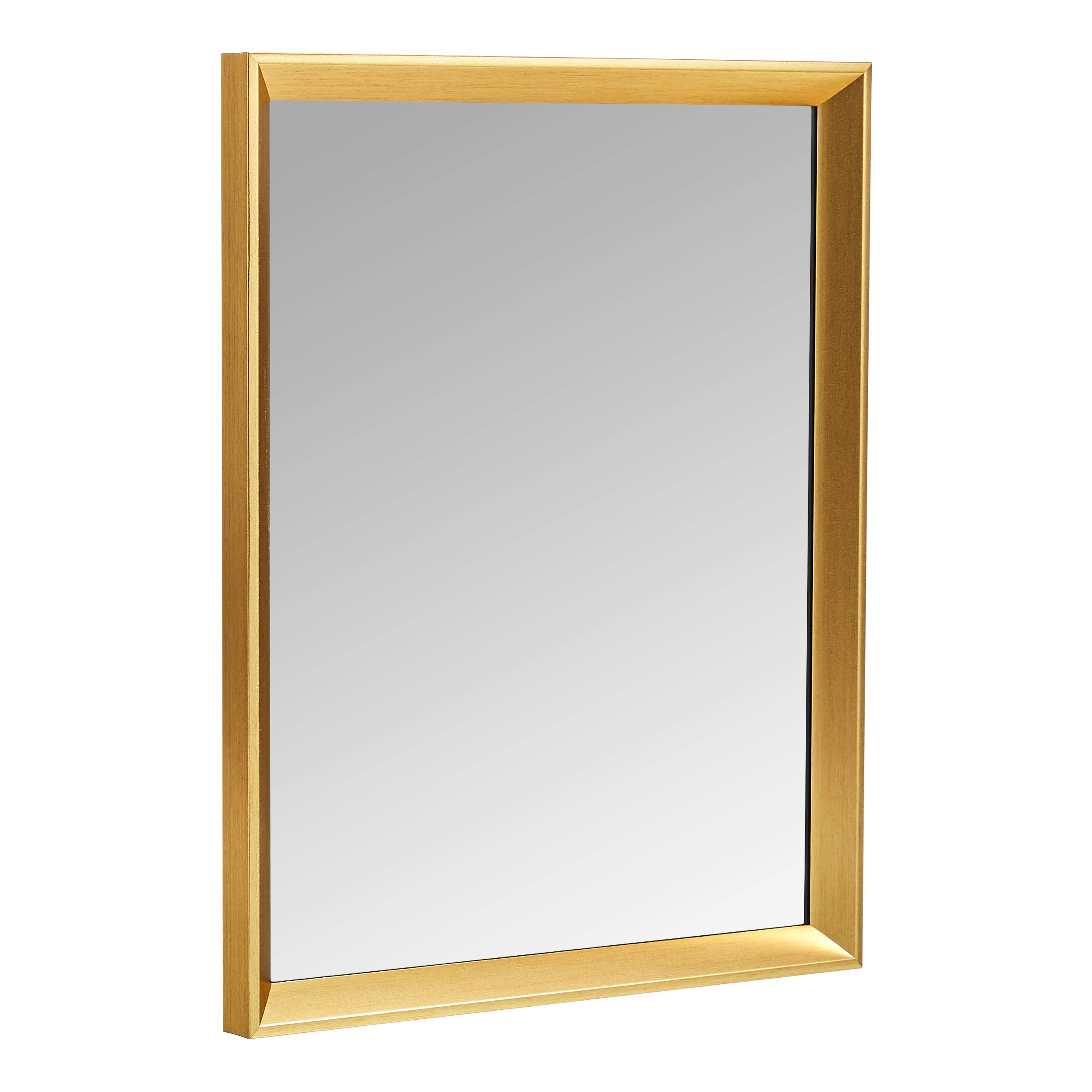 Amazon Basics Rectangular Wall Mirror 16" x 20" - Peaked Trim, Brass