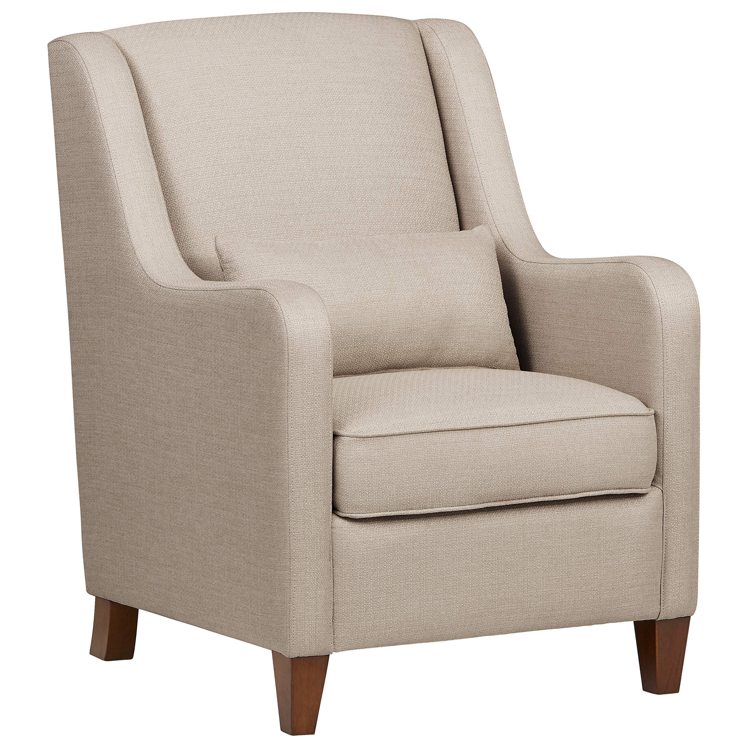Amazon Brand – Ravenna Home Radford Modern Curved Arm Accent Chair, 28.15"W, Beige