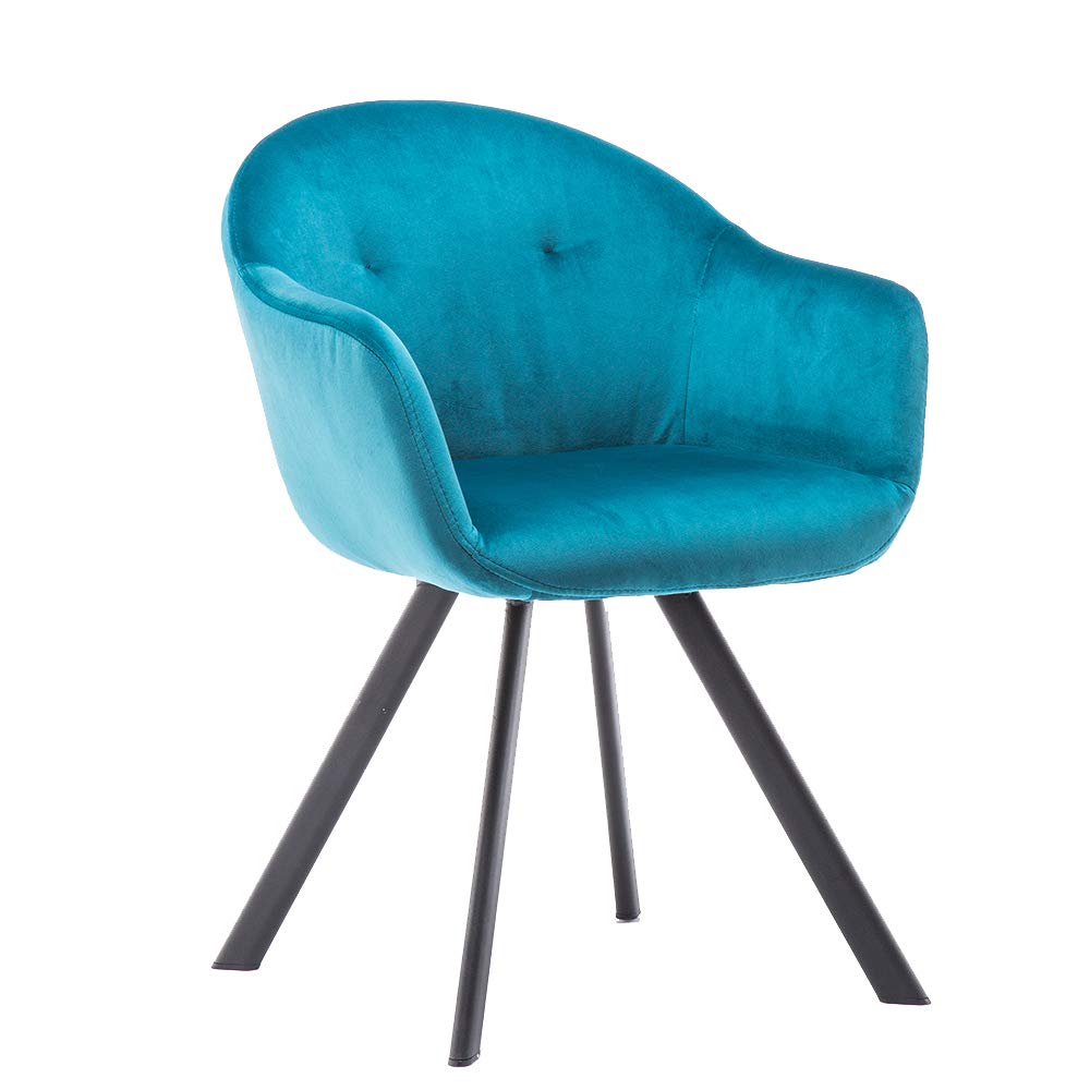 Marca Amazon - Movian Elbe - Silla de comedor con botones, azul