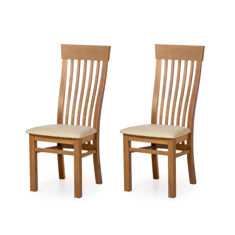 Marque Amazon - Alkove - Hayes - Set de 2 fauteuils classiques en bois avec siège tapissé, Chêne sauvage