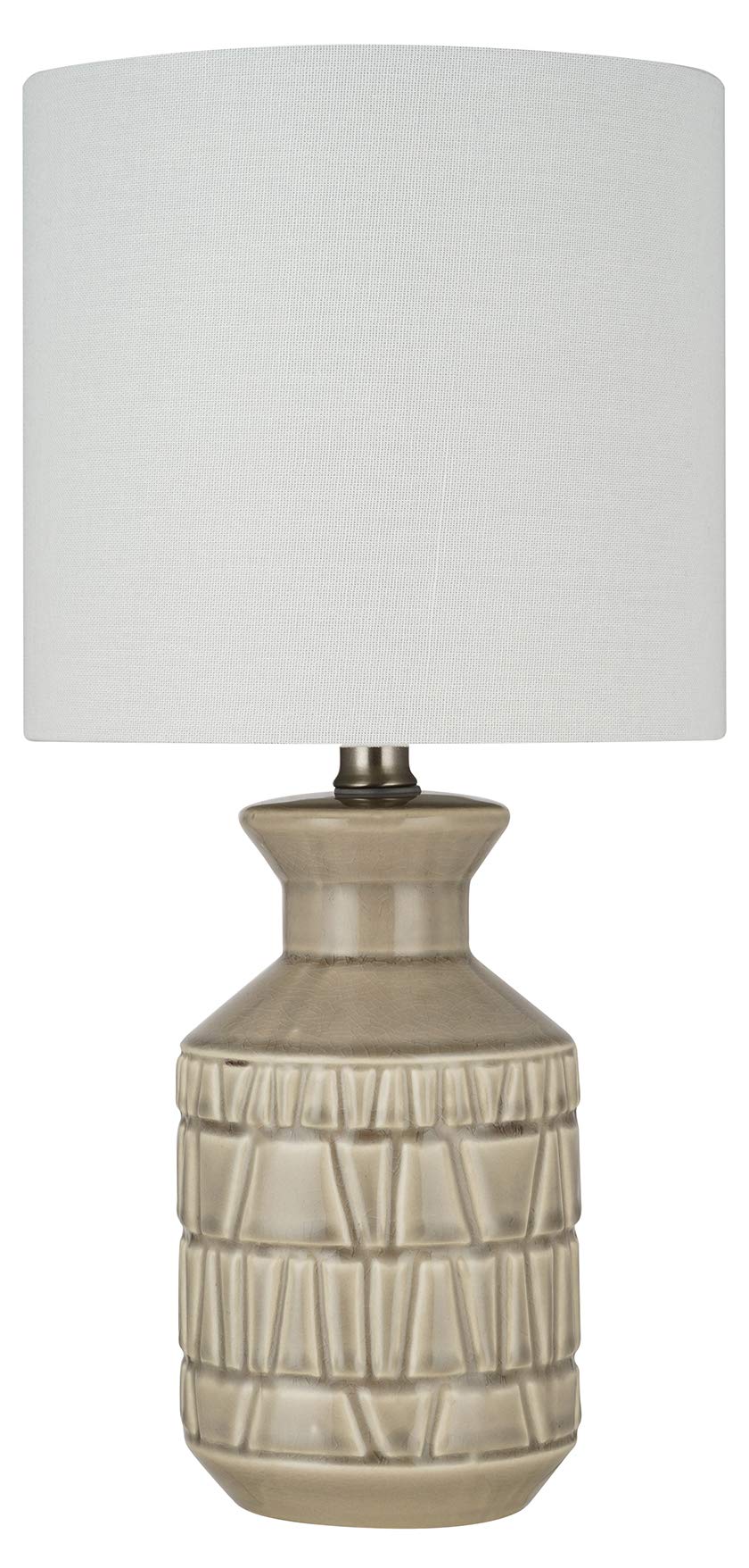 Amazon Brand – Stone & Beam Ceramic Table Lamp, 18"H, Crackle Cream