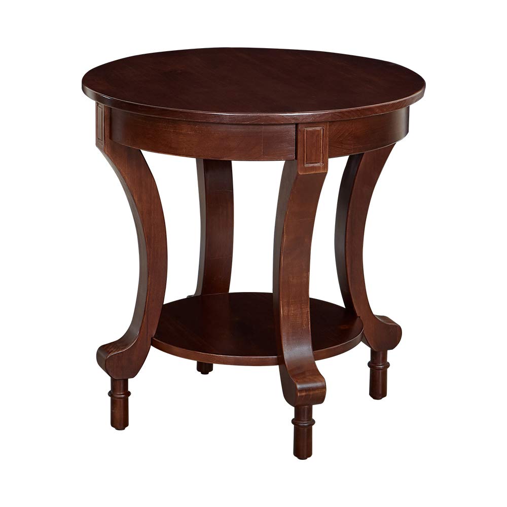 Amazon Brand – Ravenna Home Traditional Solid Pine End Table, 24"W, Espresso Finish