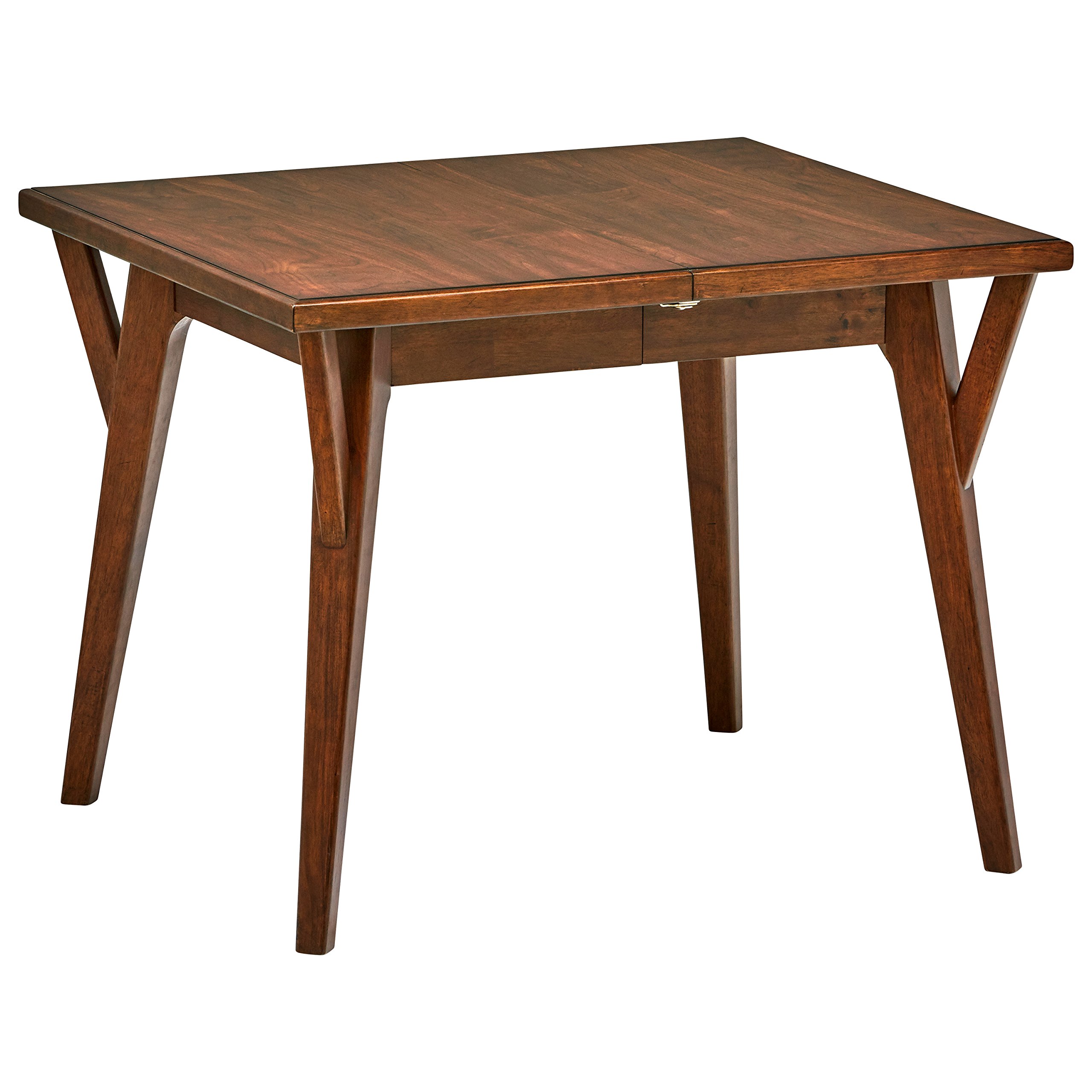 Amazon Brand – Rivet Federal Mid-Century Modern Small Wood Dining Table, 39-57"L, Brown