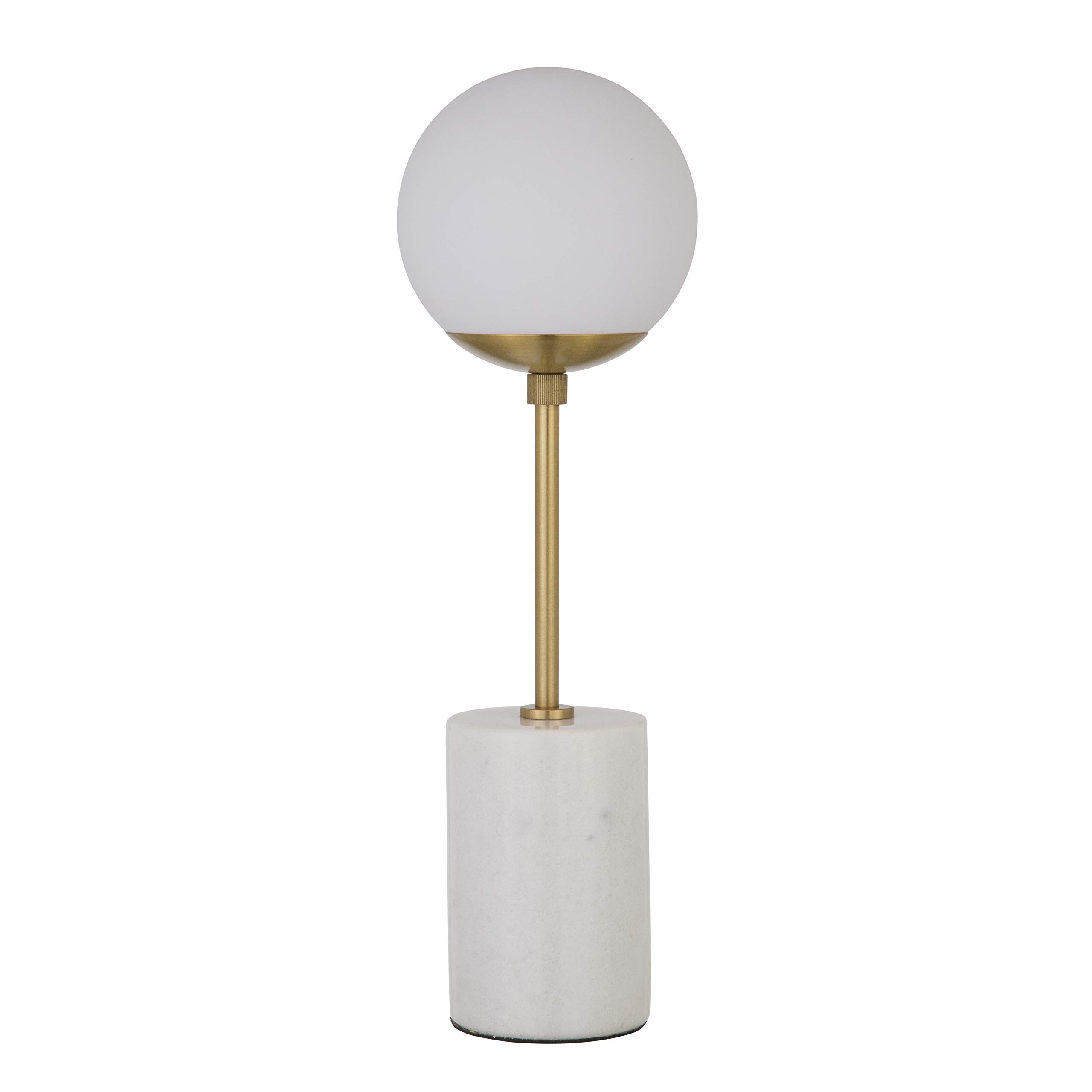 Amazon Brand – Rivet Globe Stick Table Lamp, 19"H, White Marble