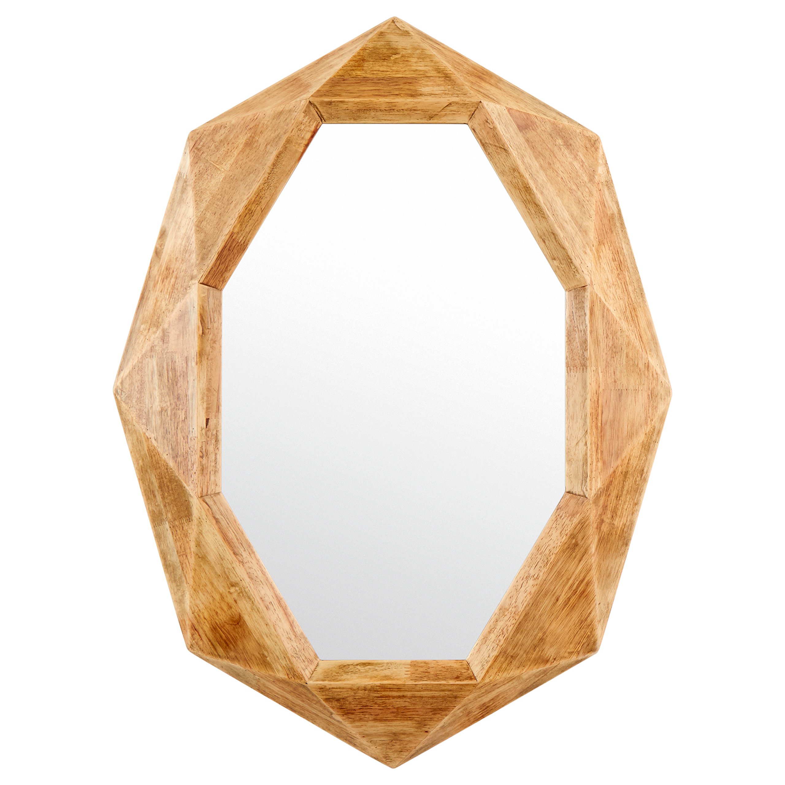 Amazon Brand – Rivet Modern Octagon Wood Frame Hanging Wall Mirror, 30.5 Inch Height, Natural