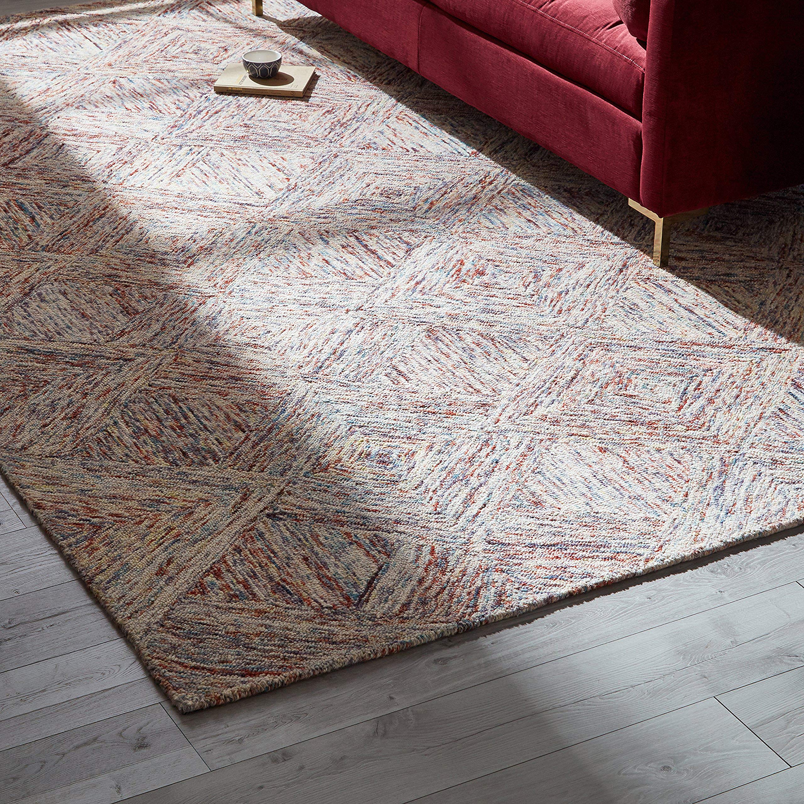 Amazon Brand – Rivet Motion Modern Patterned Wool Area Rug, 8' x 10' 6", Multi