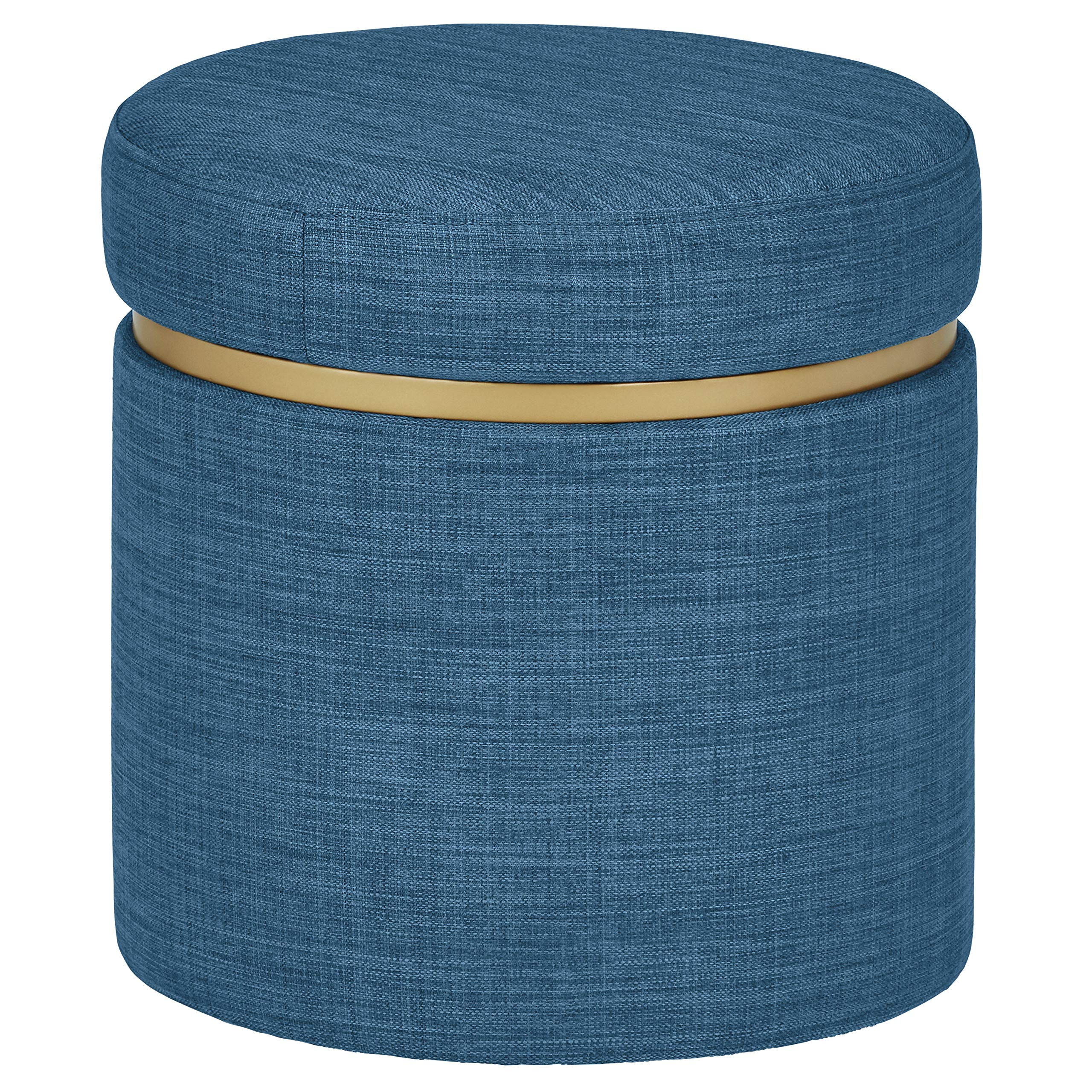 Amazon Brand – Rivet Asher Modern Storage Ottoman, 15.75"W, Fabric, Navy