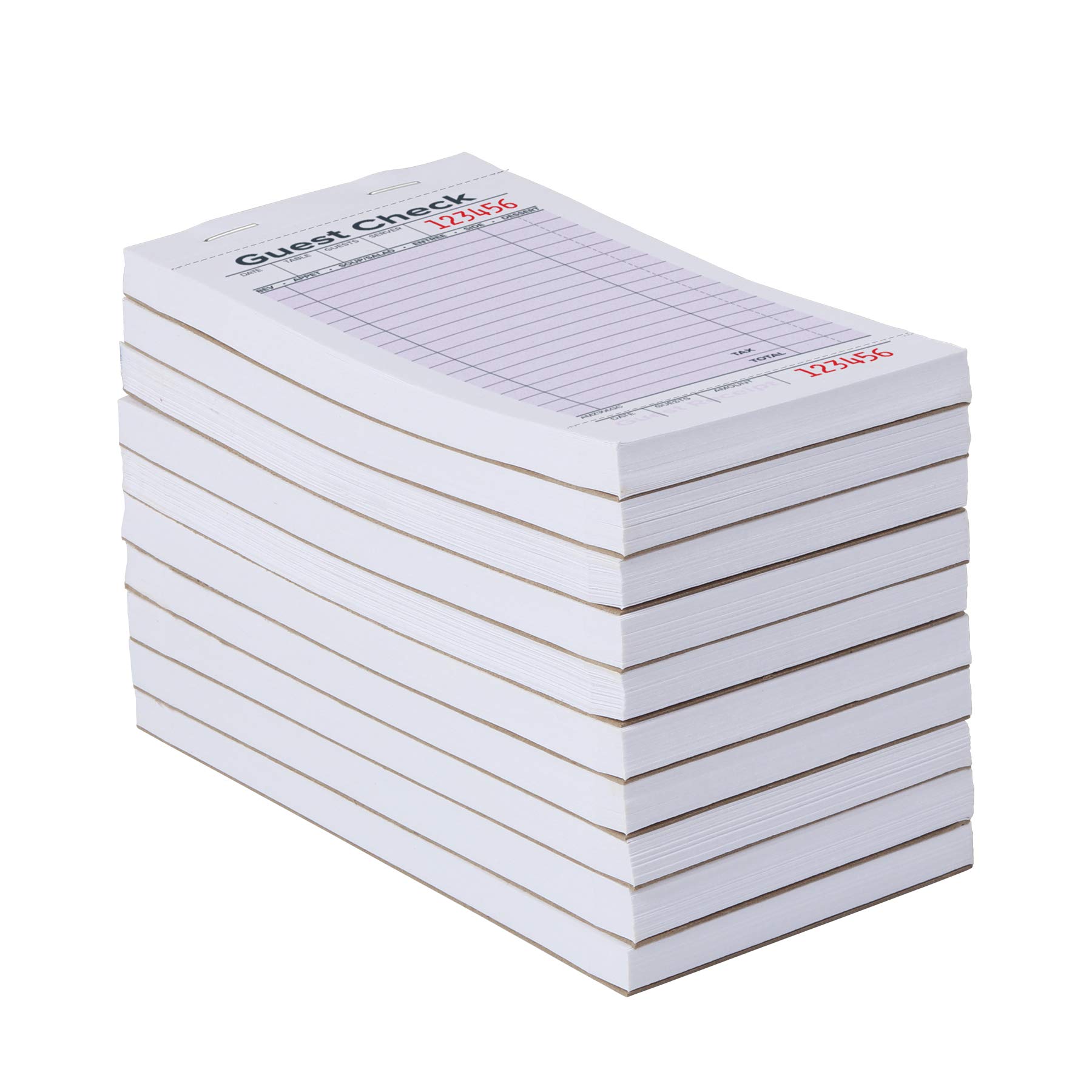 AmazonCommercial Guest Check, Single Part Book, Pink, 3-2/5" x 6-3/4" Package of 10 Books