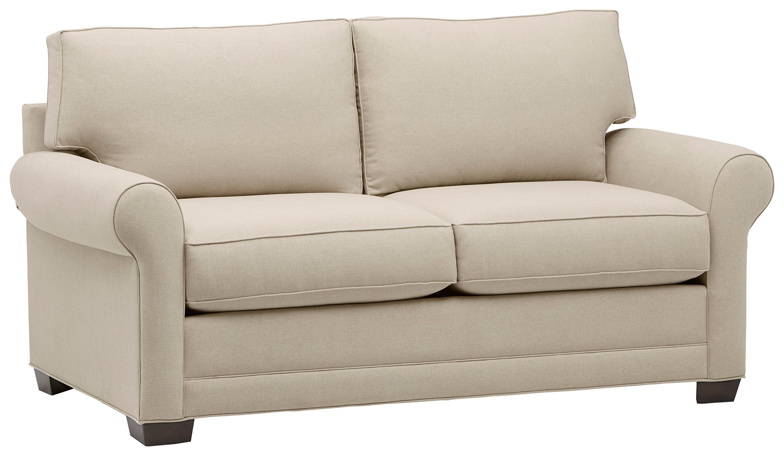 Amazon Brand – Stone & Beam Kristin Round Arm Performance Fabric Loveseat Sofa Couch, 76"W, Sand