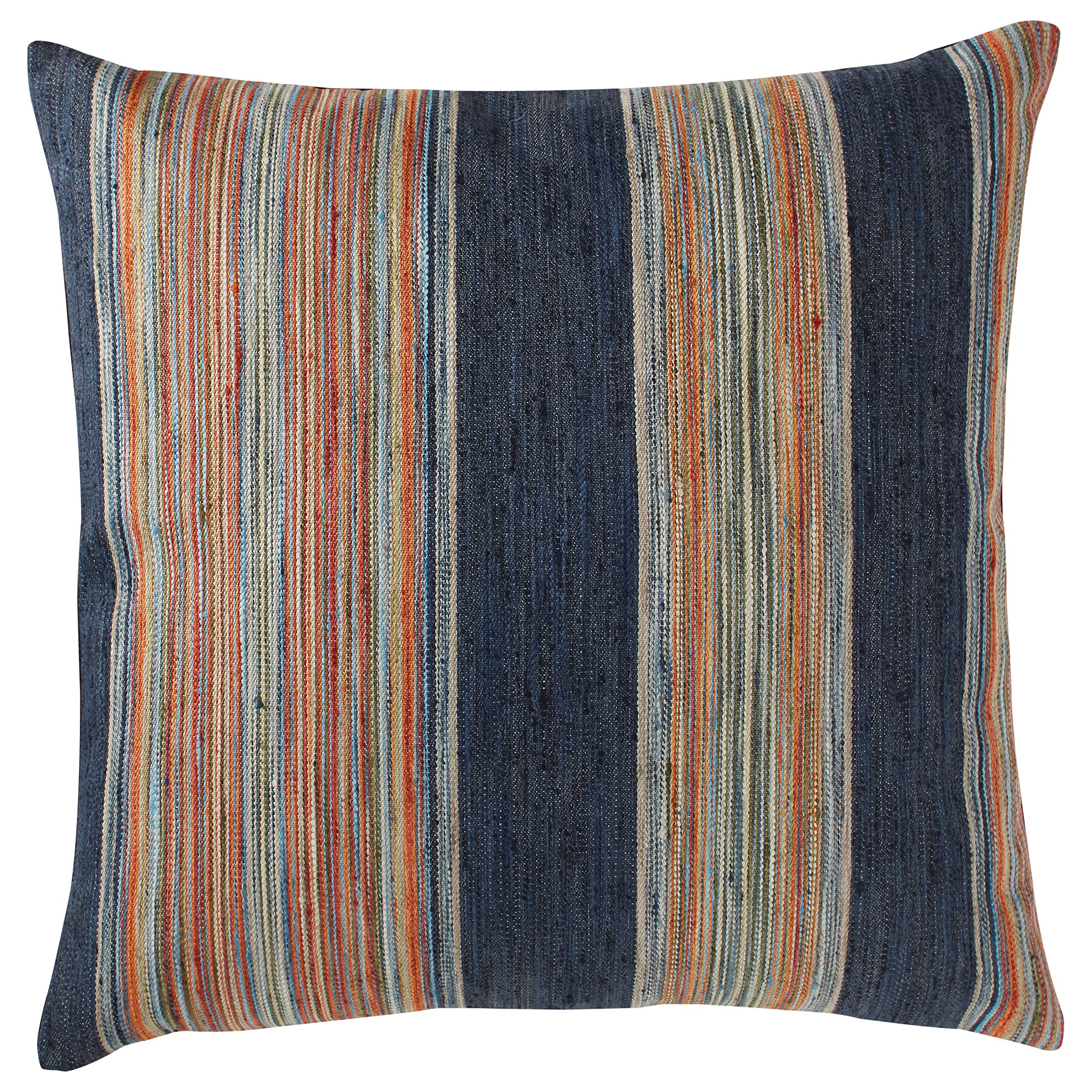 Amazon Brand – Rivet Bohemian Stripe Decorative Pillow, 17" x 17", Ink