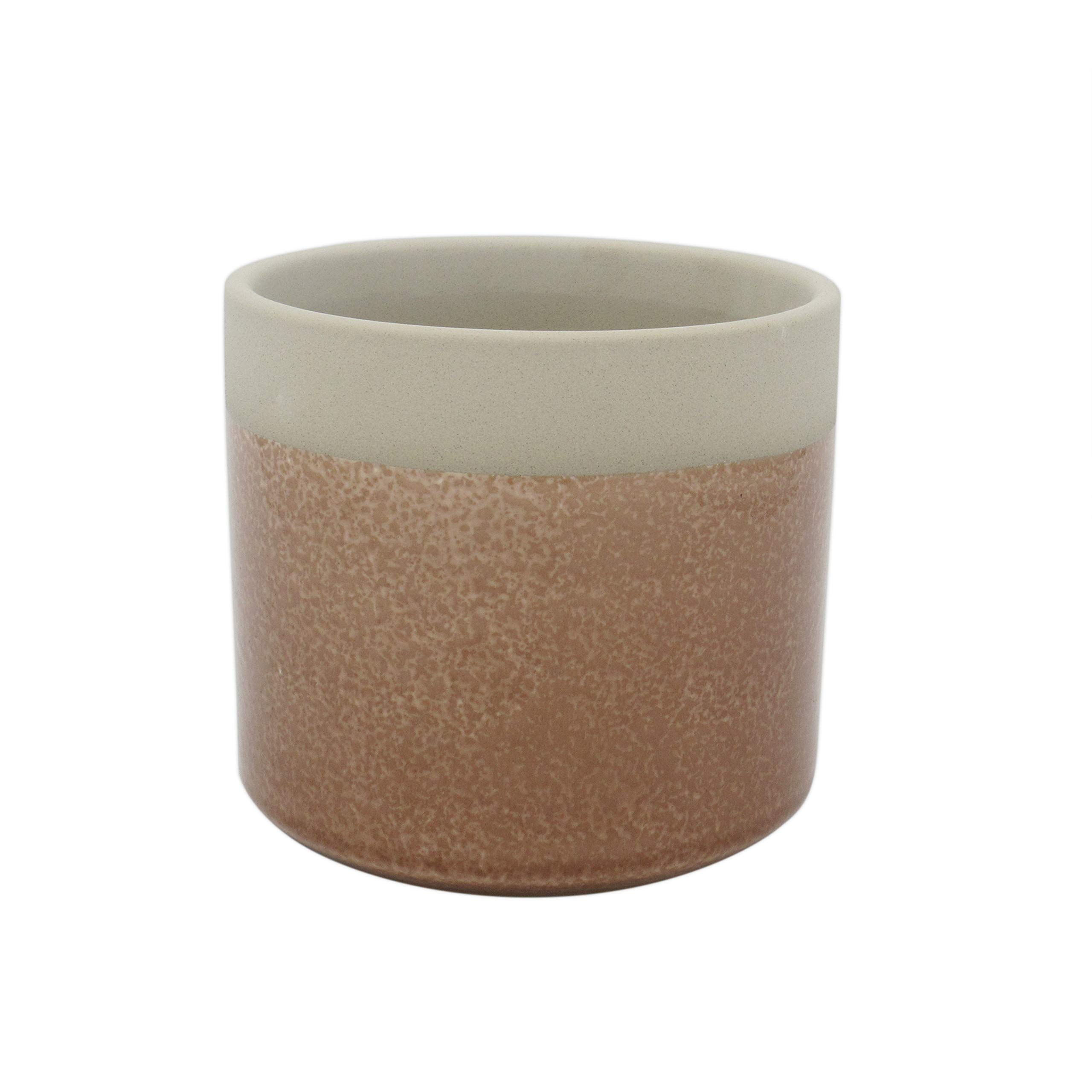 Amazon Brand – Rivet Mid-Century 2-Toned Stoneware Planter, 5.7"H, Pink