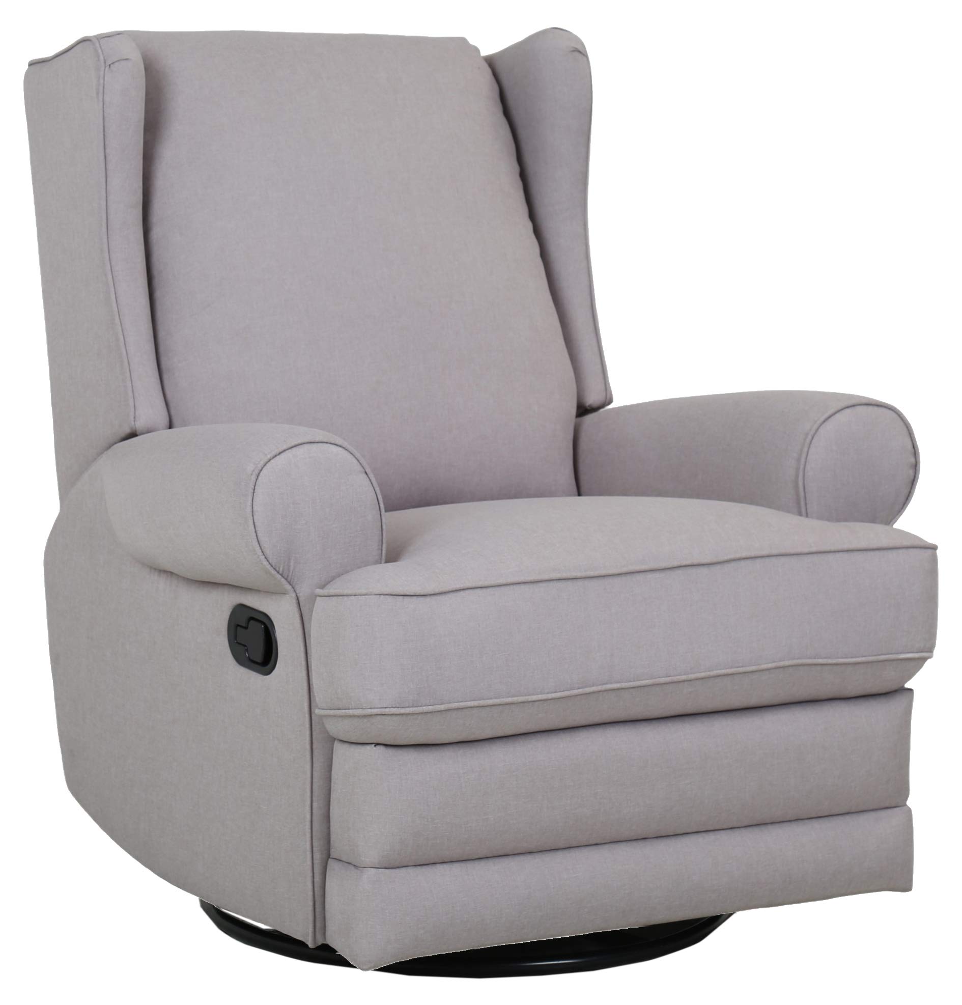 Amazon Brand – Ravenna Home Manning Swivel Base Recliner, 34.6"W, Grey