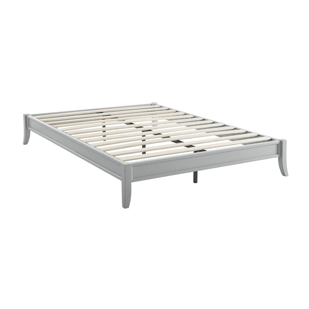 Amazon Brand – Stone & Beam Rustic Solid Pine Platform Bed, Full, 57.13"W, Gray