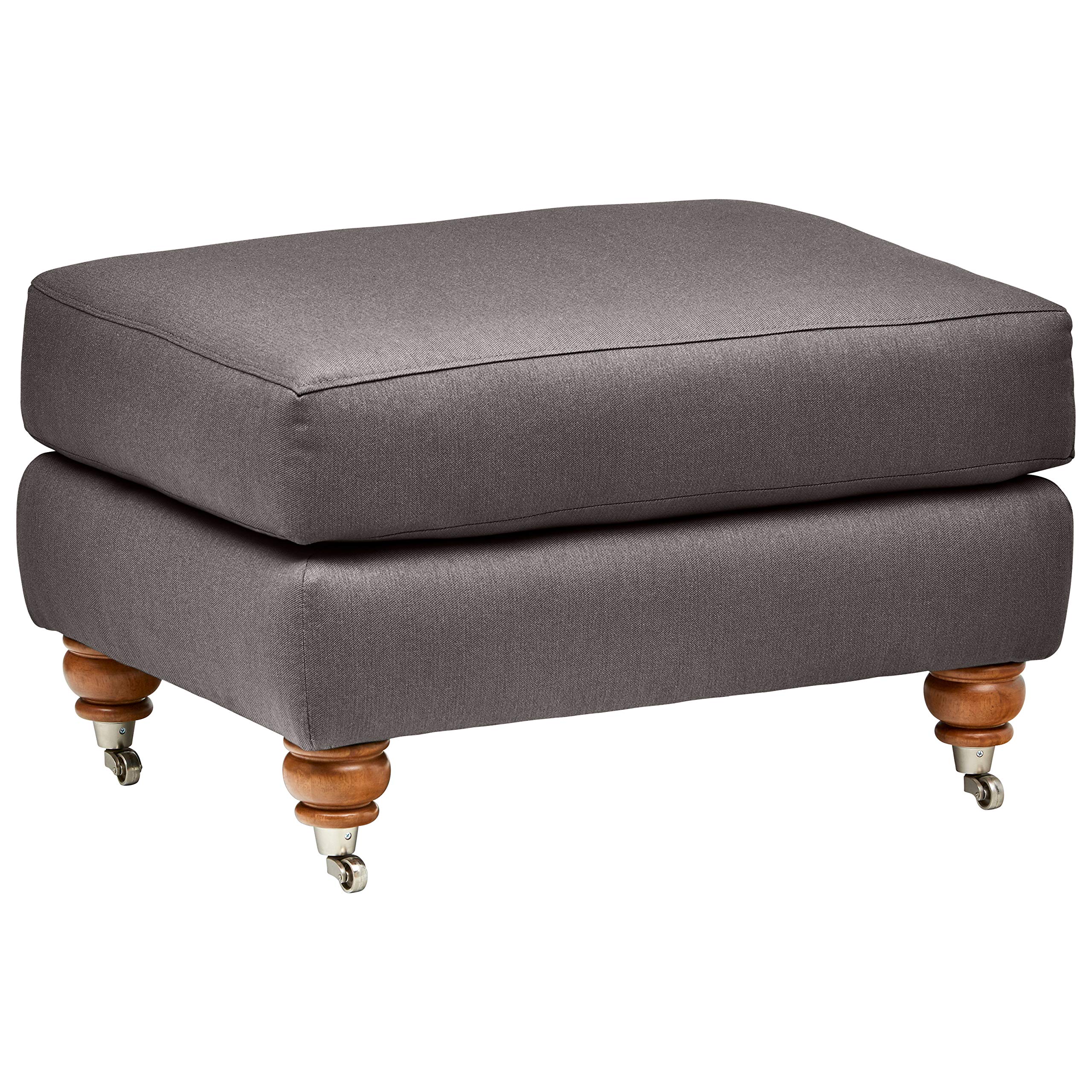 Amazon Brand – Stone & Beam Brandeberry Farmhouse Charles of London Ottoman, 31"W, Charcoal
