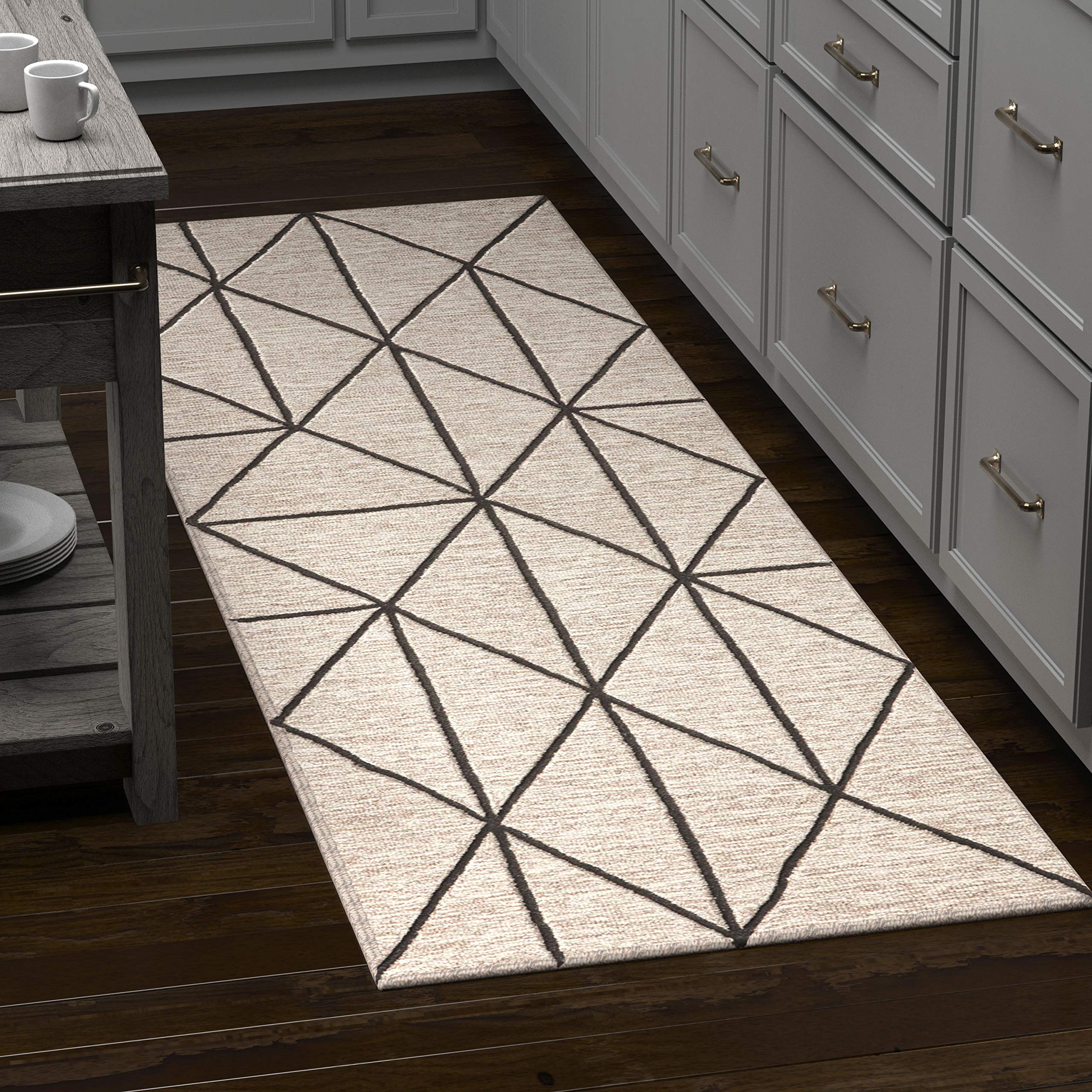 Rivet Wool Rug, 2'6" x 8', Gray, Charcoal