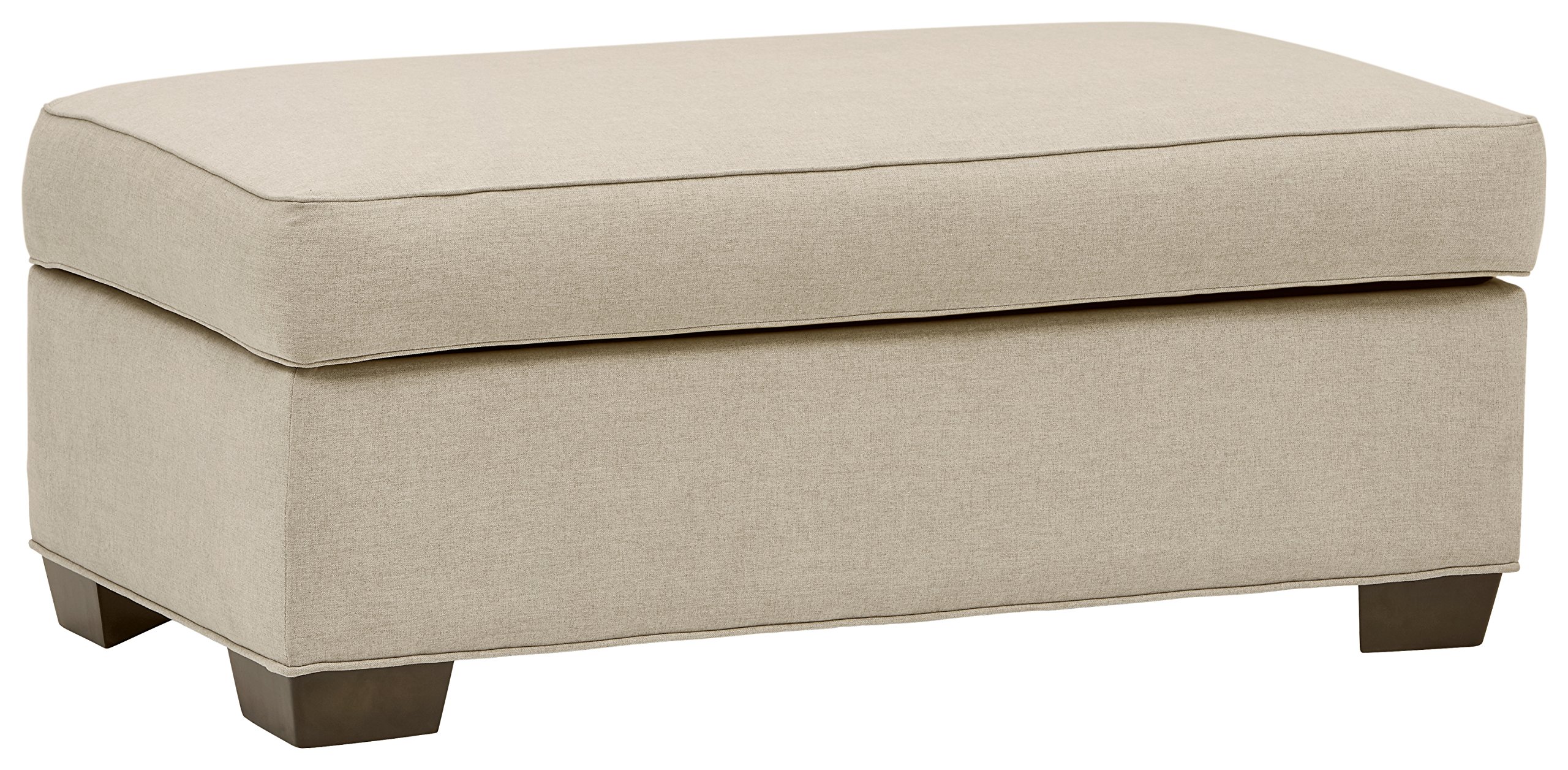 Amazon Brand – Stone & Beam Kristin Round Arm Storage Ottoman, 43.5"W, Sand