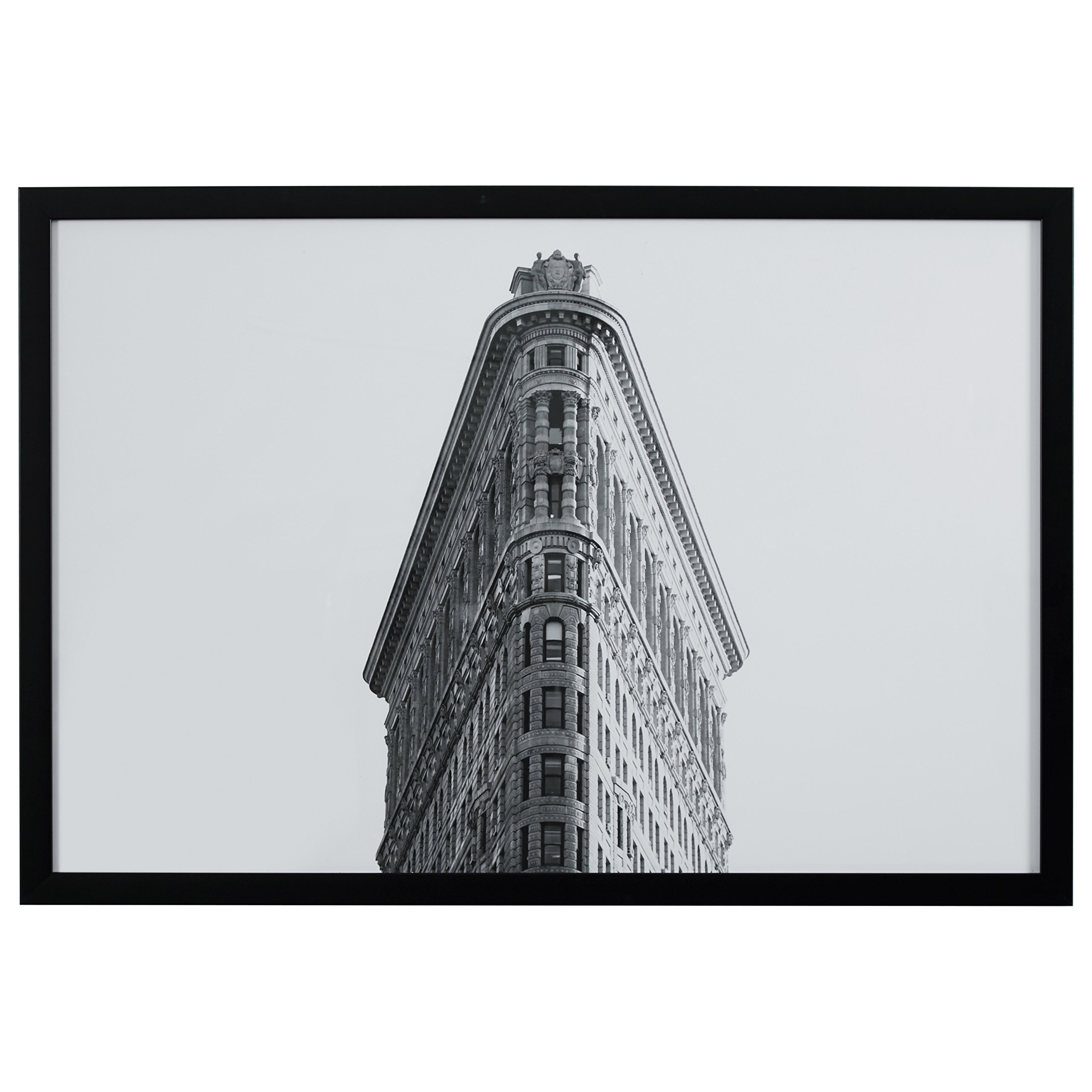 Amazon Brand – Stone & Beam Modern Black and White Photo of Flatiron Building, Black Frame, 38" x 26"