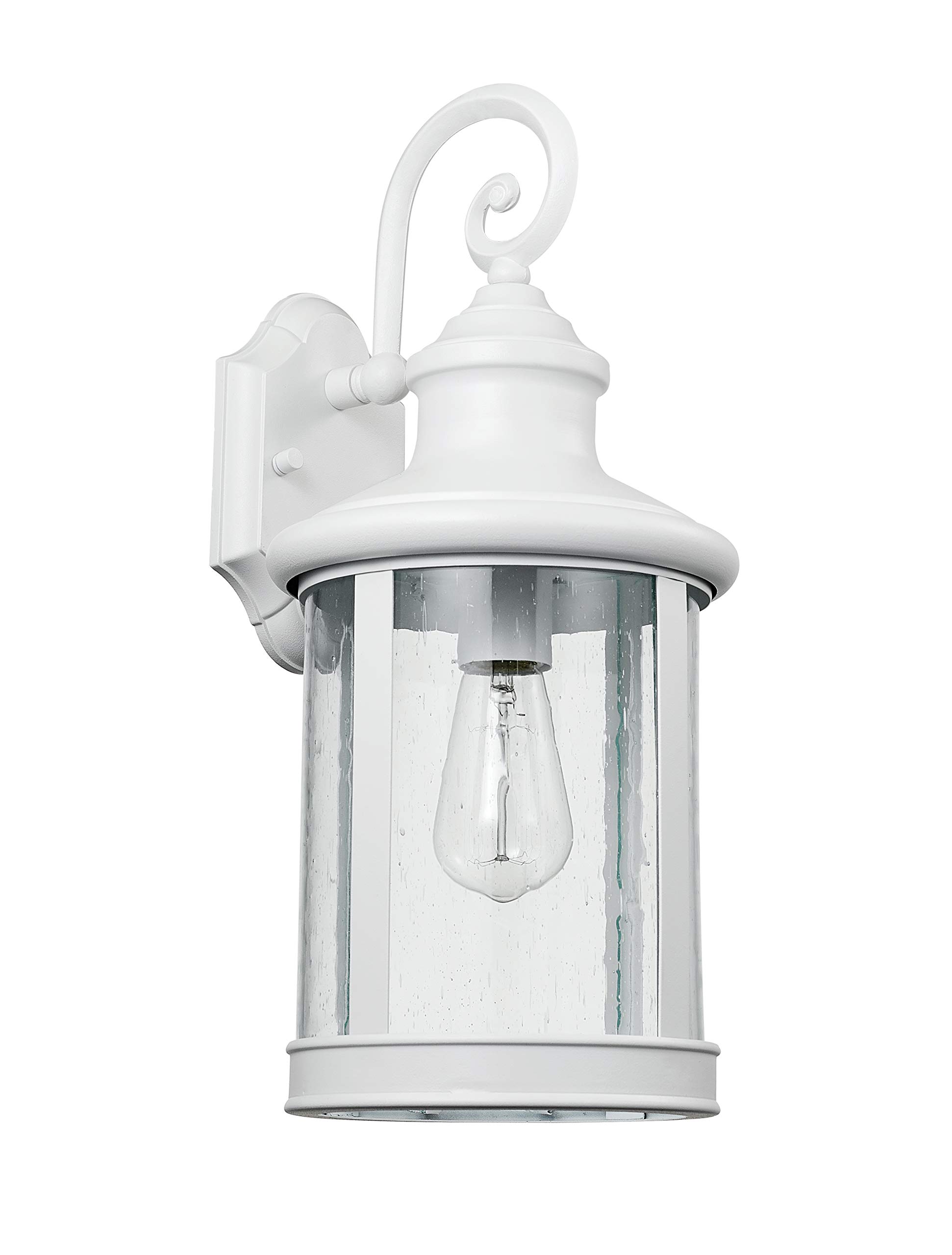 Amazon Brand – Ravenna Home Farmhouse Wall Sconce Light, 17.93"H, White