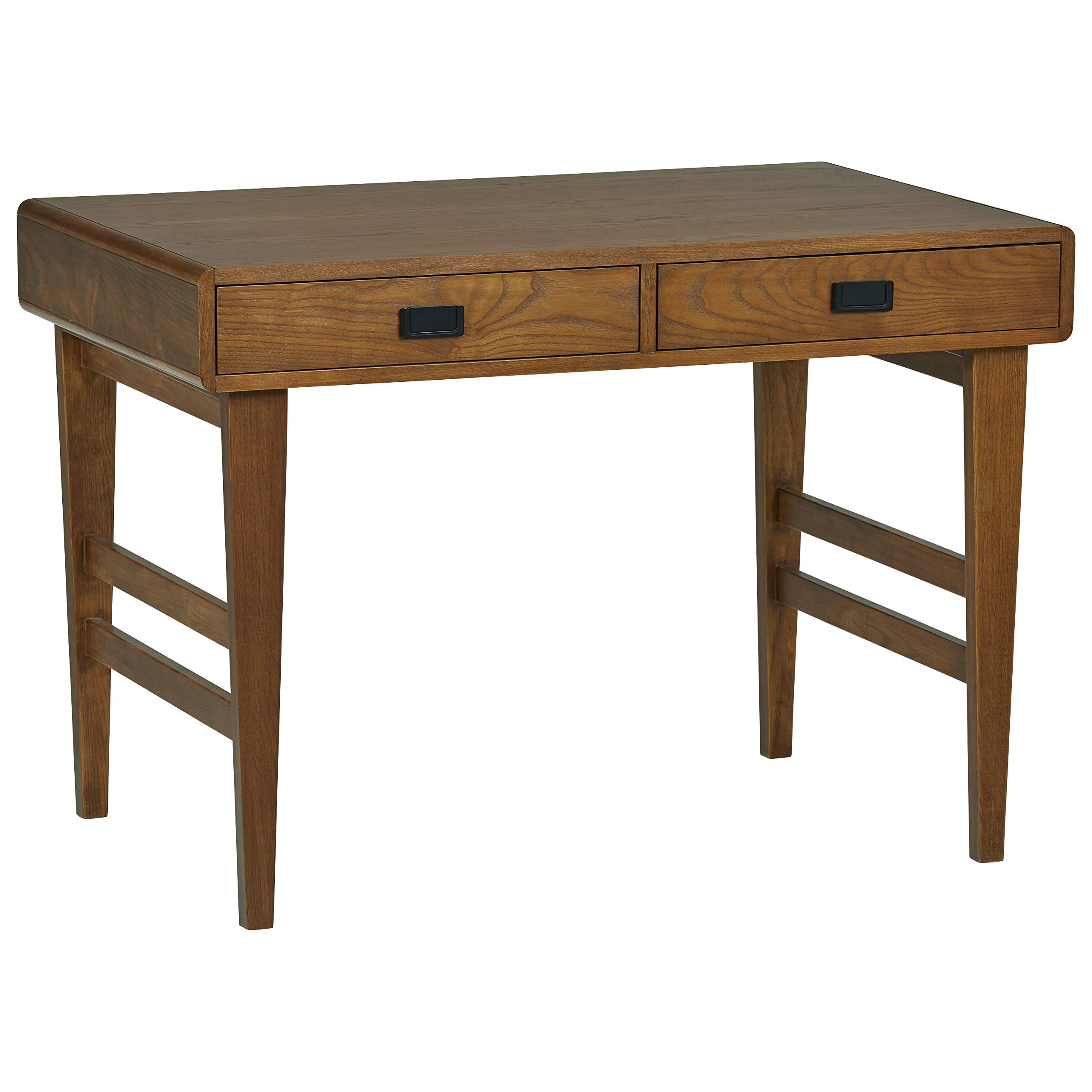Amazon Brand – Rivet Mid-Century Desk, 42"W, Warm Brown Wood with Veneer