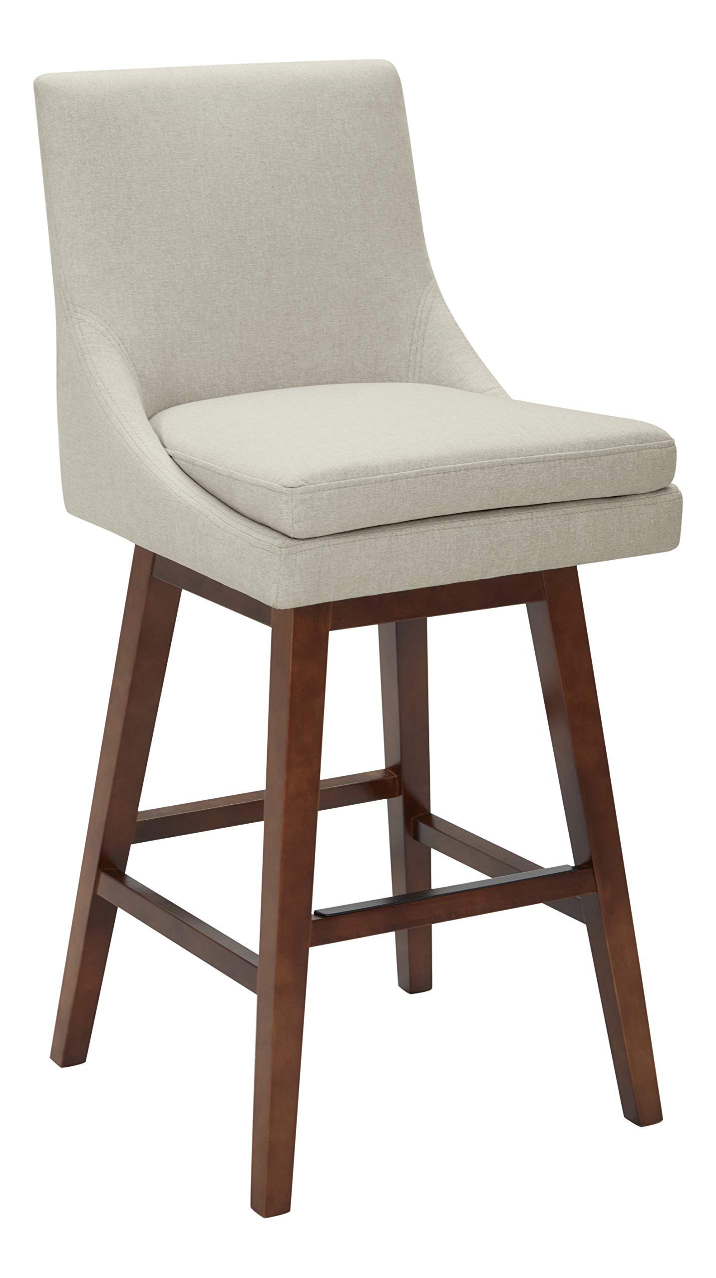 Amazon Brand – Stone & Beam Alaina Contemporary High-Back Swivel Seat Counter Stool, 39"H, Chalk