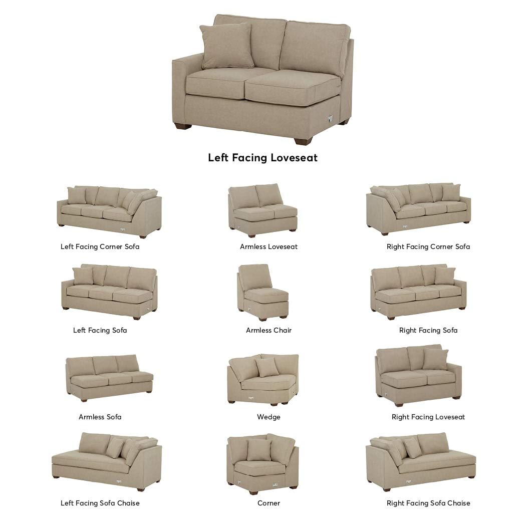 Amazon Brand – Stone & Beam Bagley Sectional Component, Left-Facing Loveseat, Fabric, 52"W, Dove