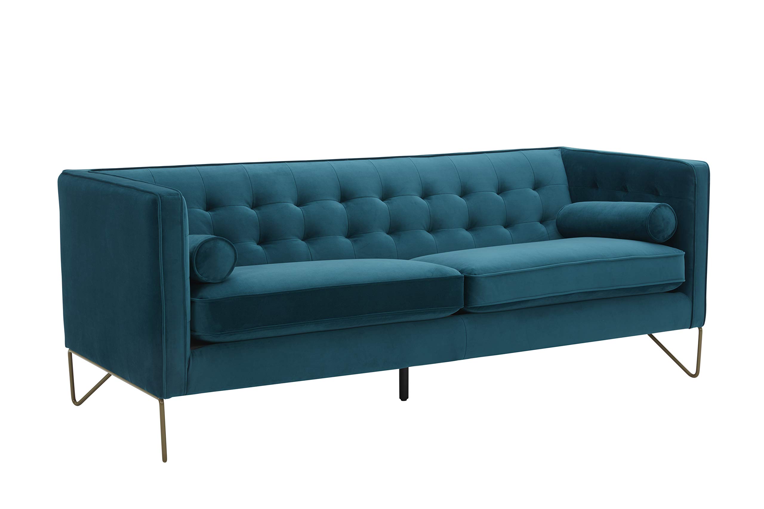 Amazon Brand – Rivet Brooke Contemporary Mid-Century Modern Tufted Velvet Sofa Couch, 82"W, Teal