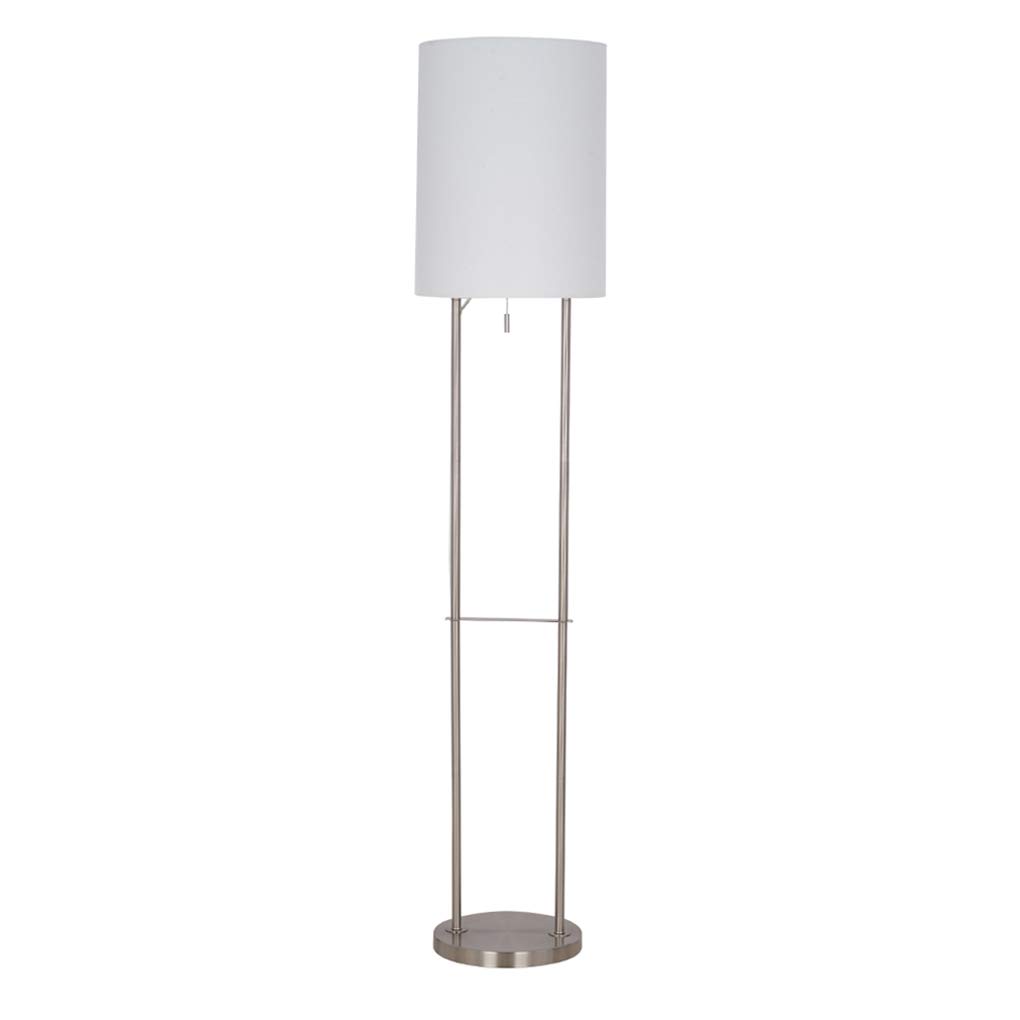 Amazon Brand – Rivet Modern Metal Floor Lamp with Bulb, 21.88"H, Brushed Nickel