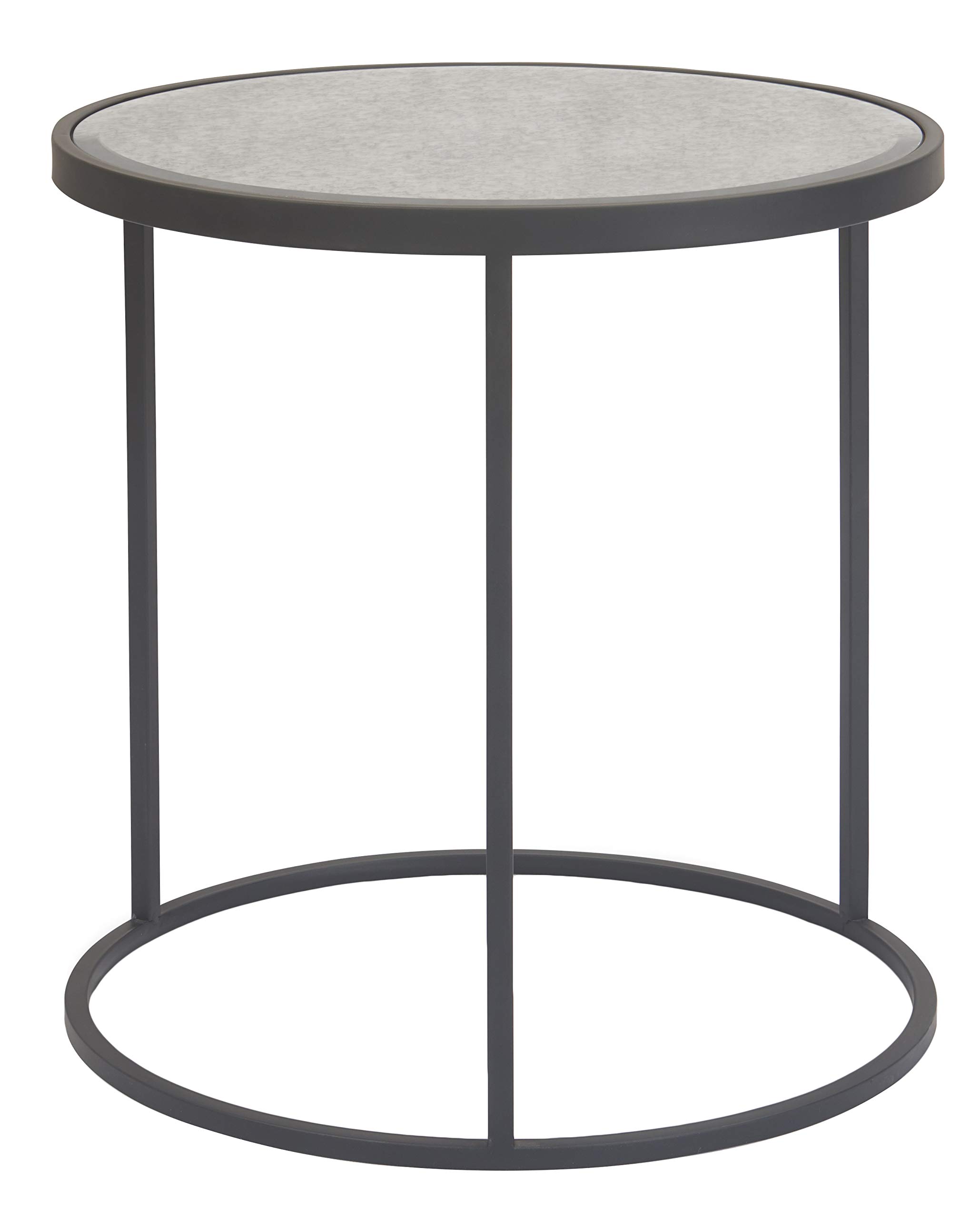 Amazon Brand – Rivet Mid-Century Modern Round End or Side Table, Metal and Glass