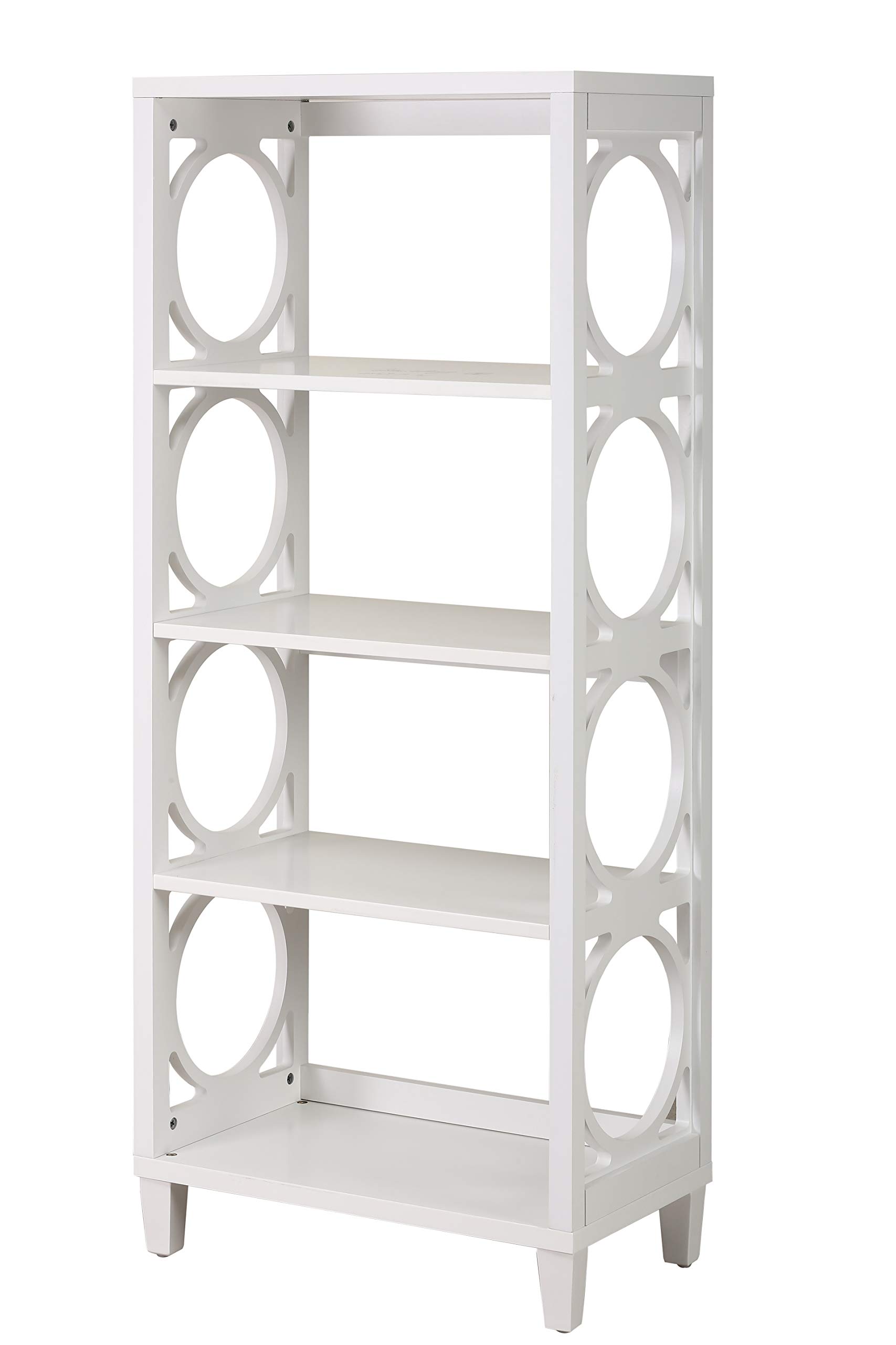 Amazon Brand – Ravenna Home Springdale Modern Shelving Unit with Decorative Open Sides, 24"W, White