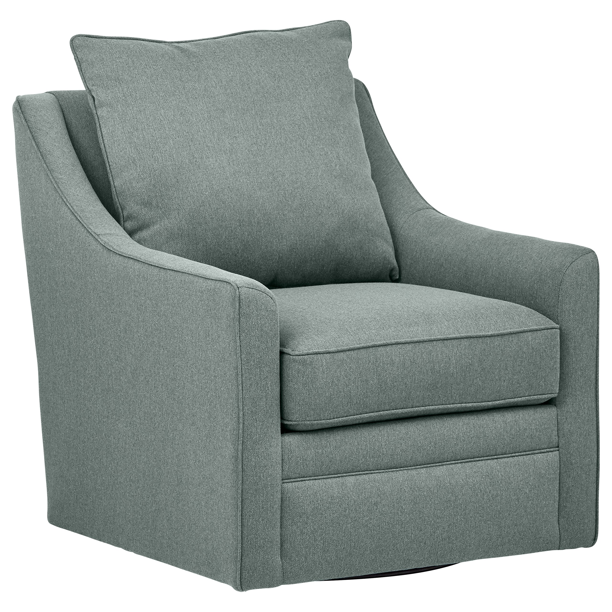 Amazon Brand – Stone & Beam Larkin Living Room Accent Swivel Chair, 30"W, Smokey Teal