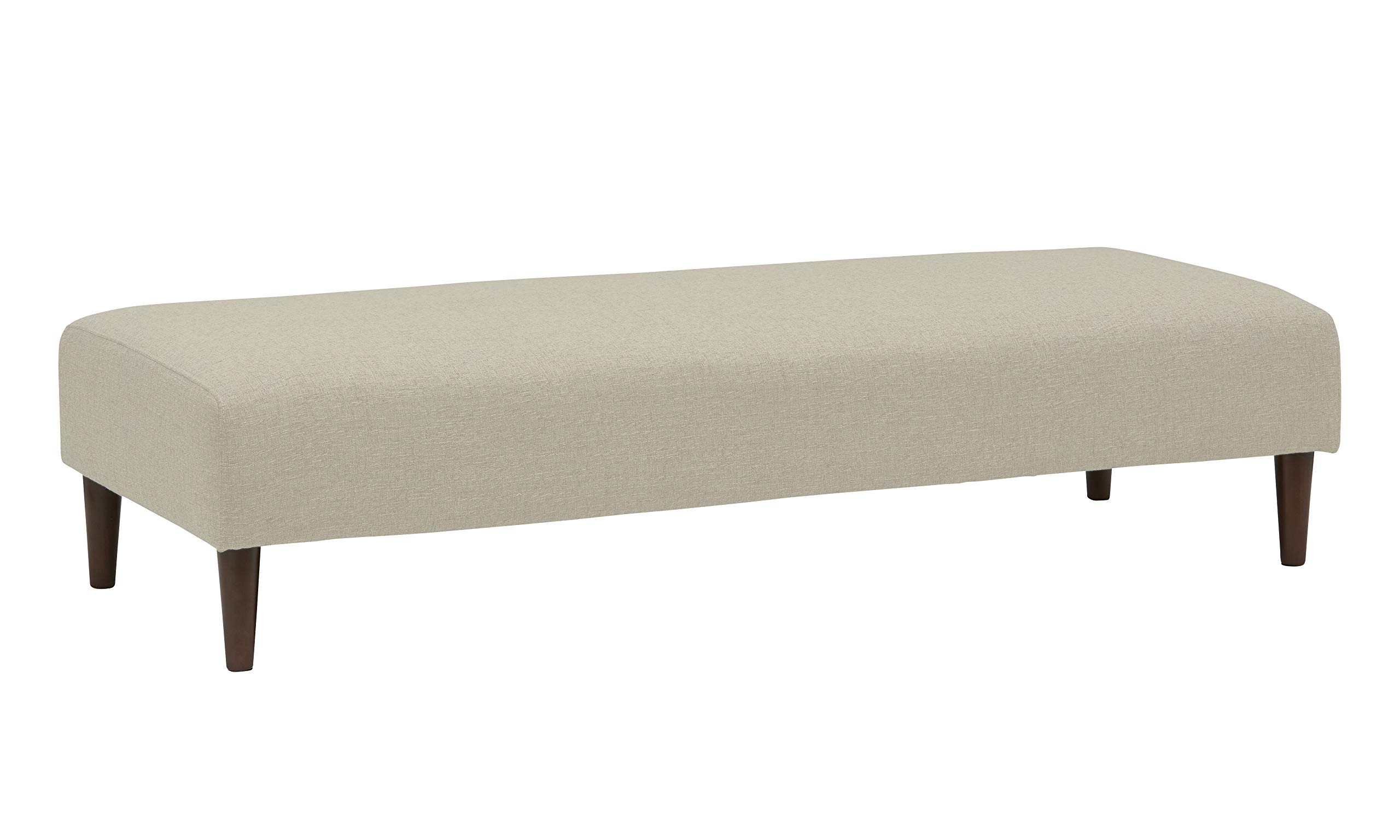 Amazon Brand – Rivet Ava Mid-Century Modern Upholstered Ottoman Bench, 63.4"W, Optical Grey